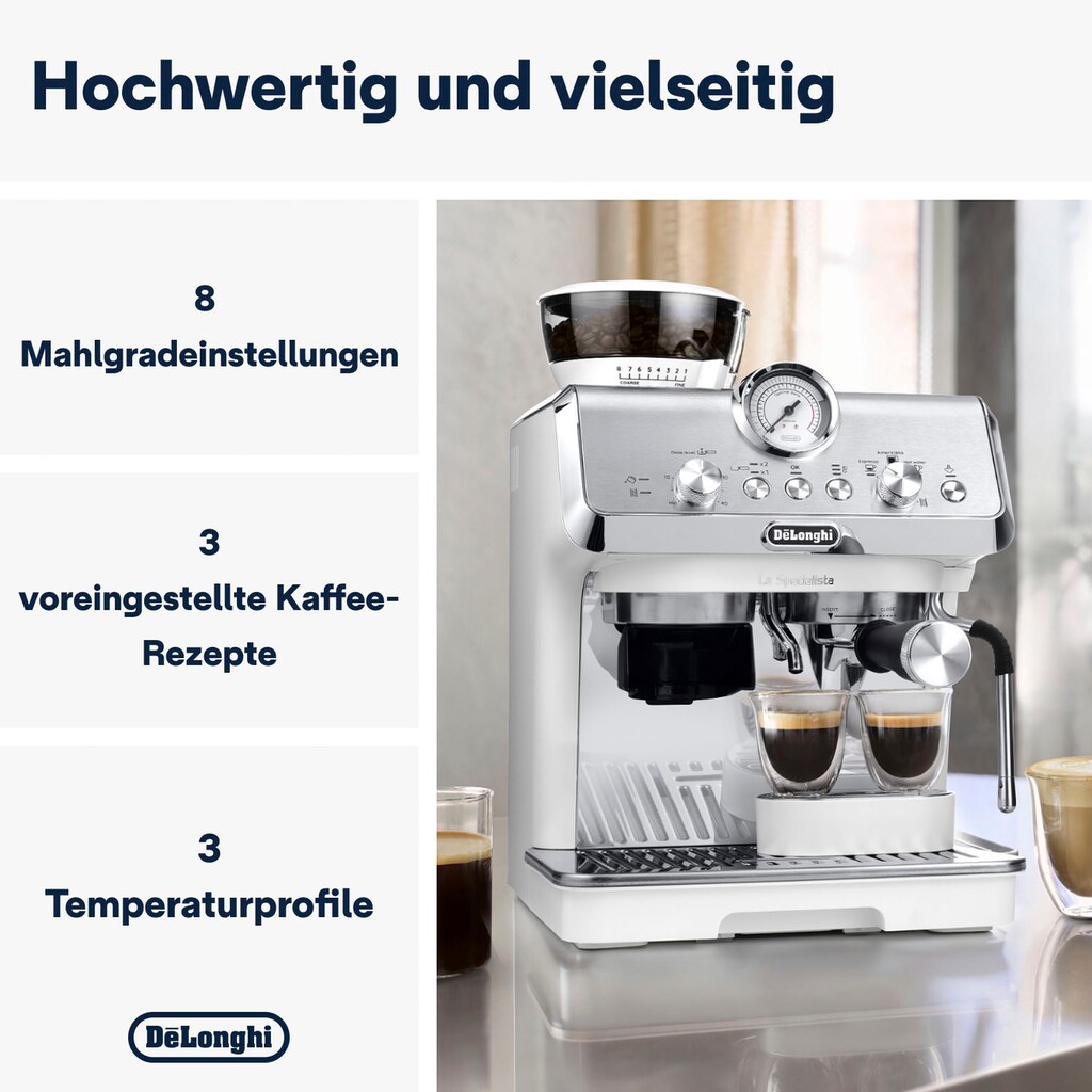 De'Longhi Siebträgermaschine »LaSpecialista Arte EC9155.W«