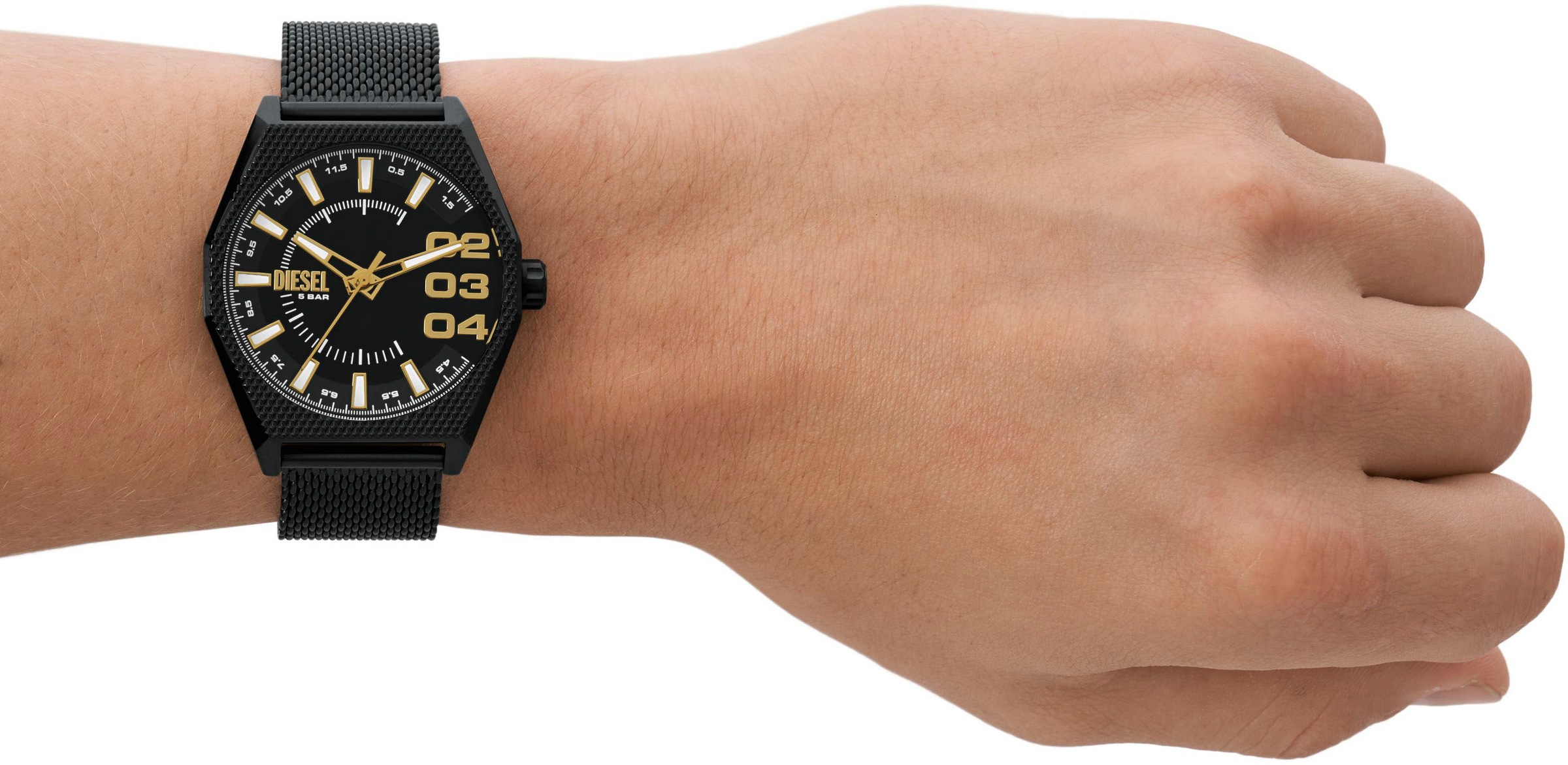 Diesel Quarzuhr »SCRAPER«, Armbanduhr, Herrenuhr, Edelstahlarmband