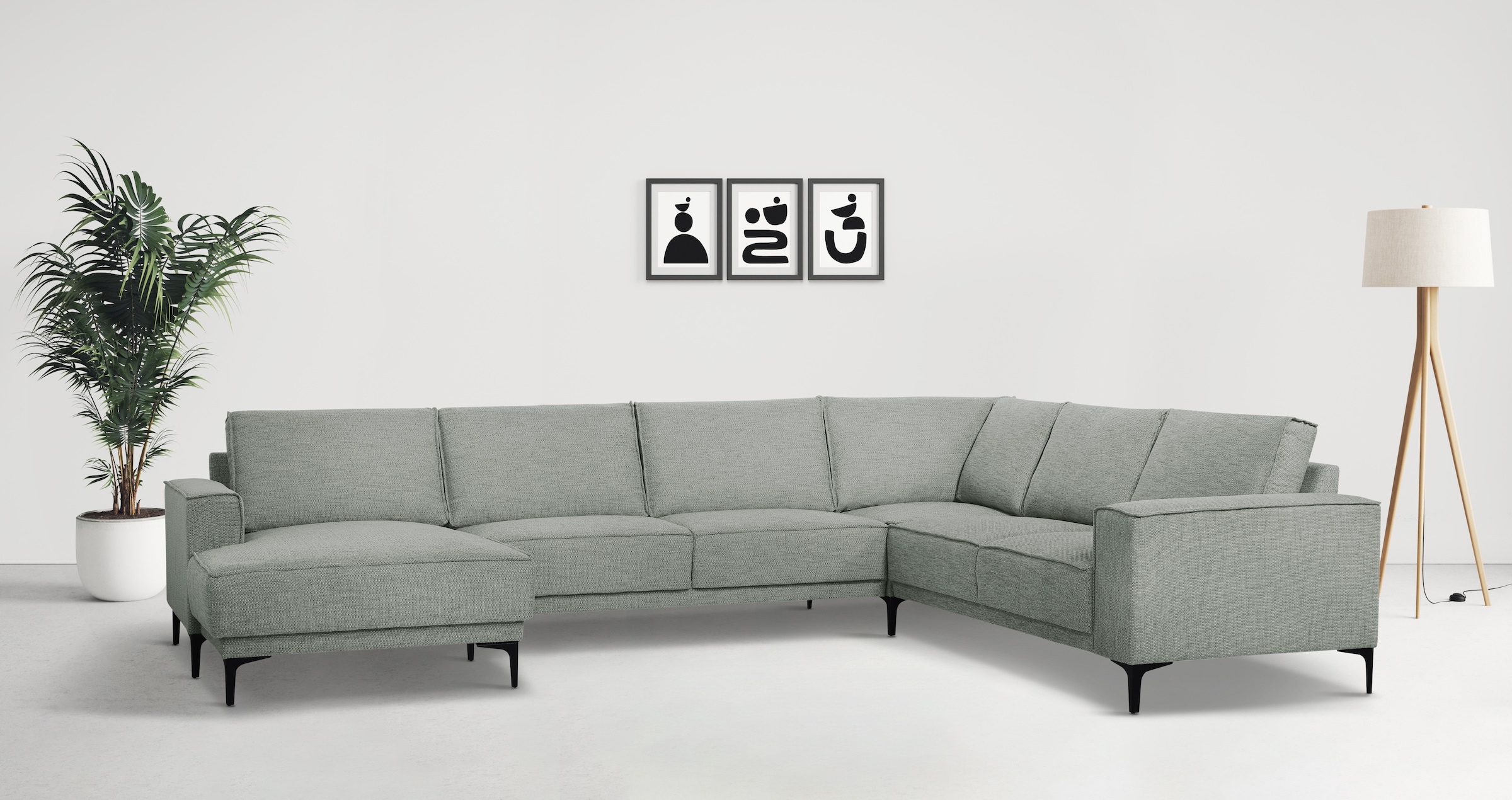 OTTO home Wohnlandschaft "OLAND U-Form, XXL, B: 342 cm, Skandi-Design" Skan günstig online kaufen