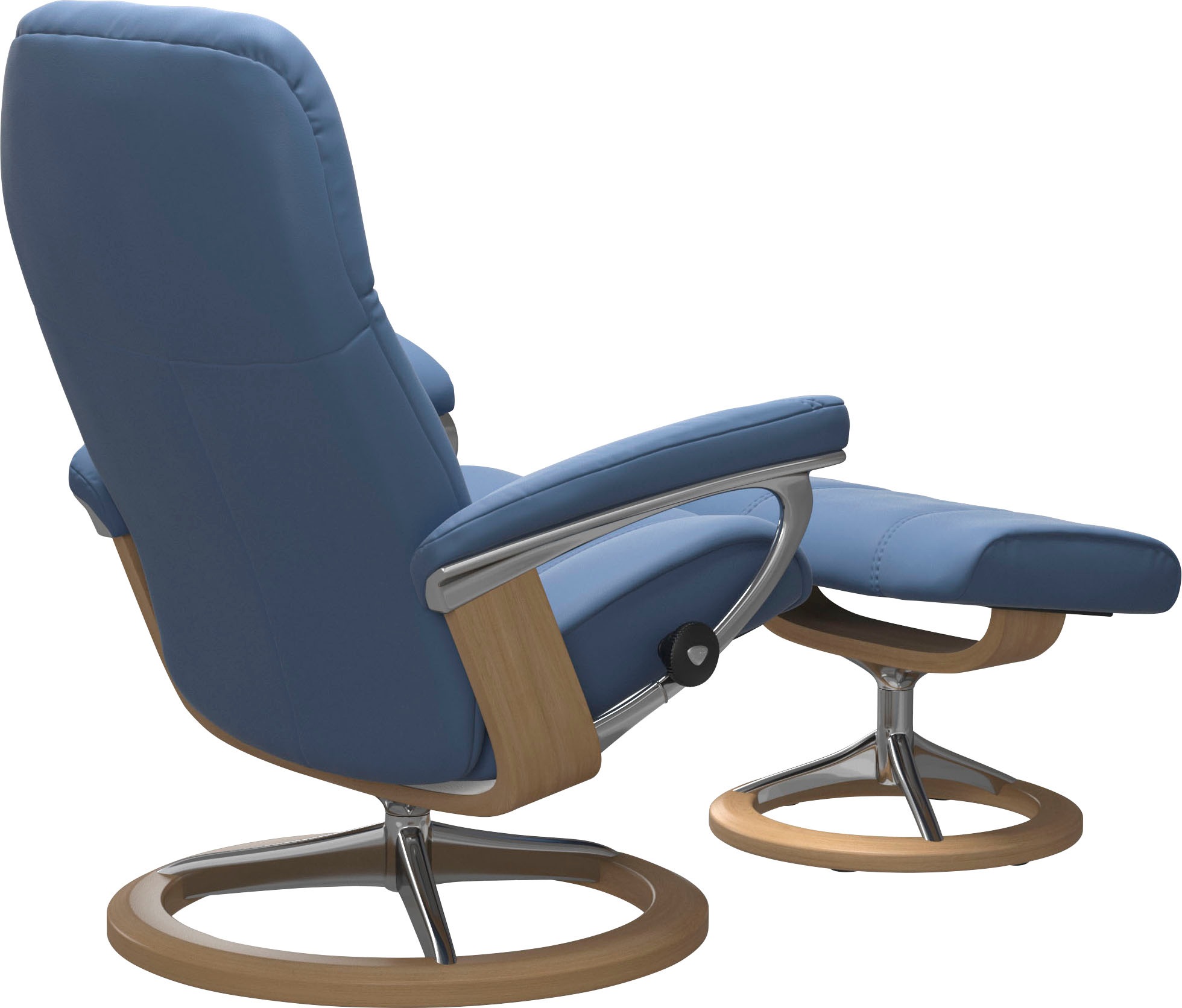 Thumbnail - Stressless Relaxsessel "Consul" Set, Relaxsessel mit Hocker, mit Hocker, mit Signature Base, Größe S, Gestell Eiche