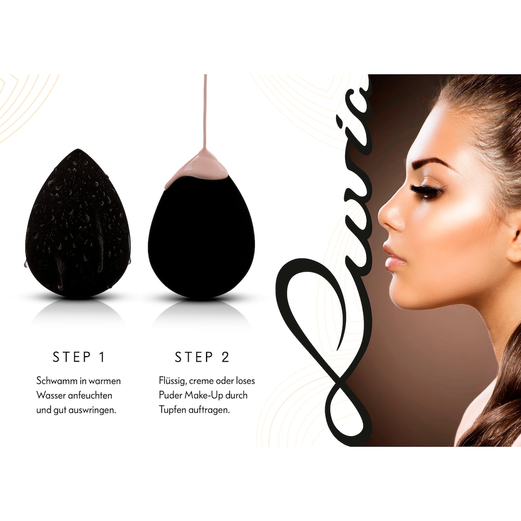 Luvia Cosmetics Make-up Schwamm »Make-up Blending Sponge Set-Black«, (2 tlg.)