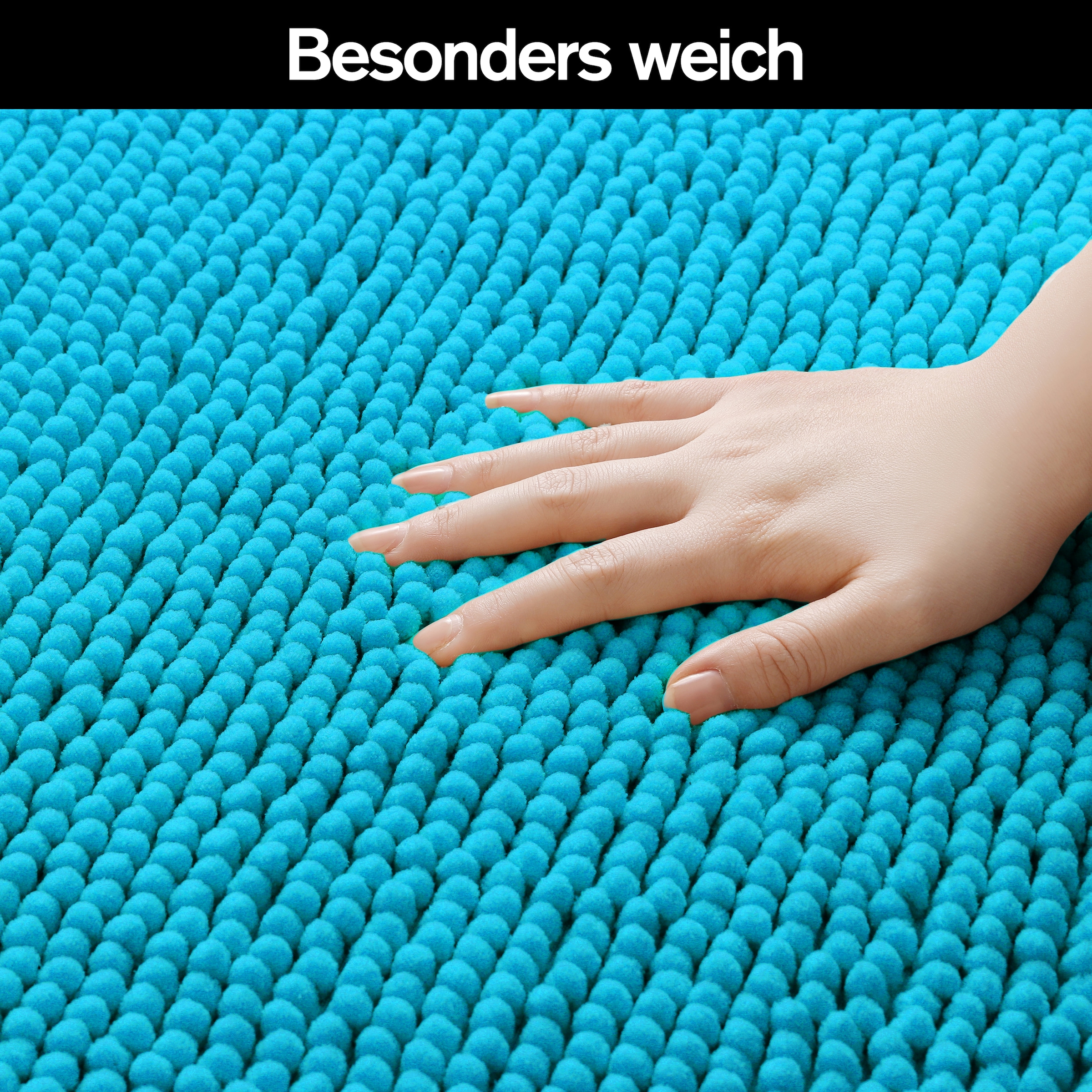 my home Badematte »Vanessa Chenille, Badvorleger, Badezimmer Teppich, Duschvorleger«, beidseitig nutzbar-strapazierfähig-fußbodenheizungsgeeignet-schnell trocknend, Uni Farben, besonders weich, rechteckig