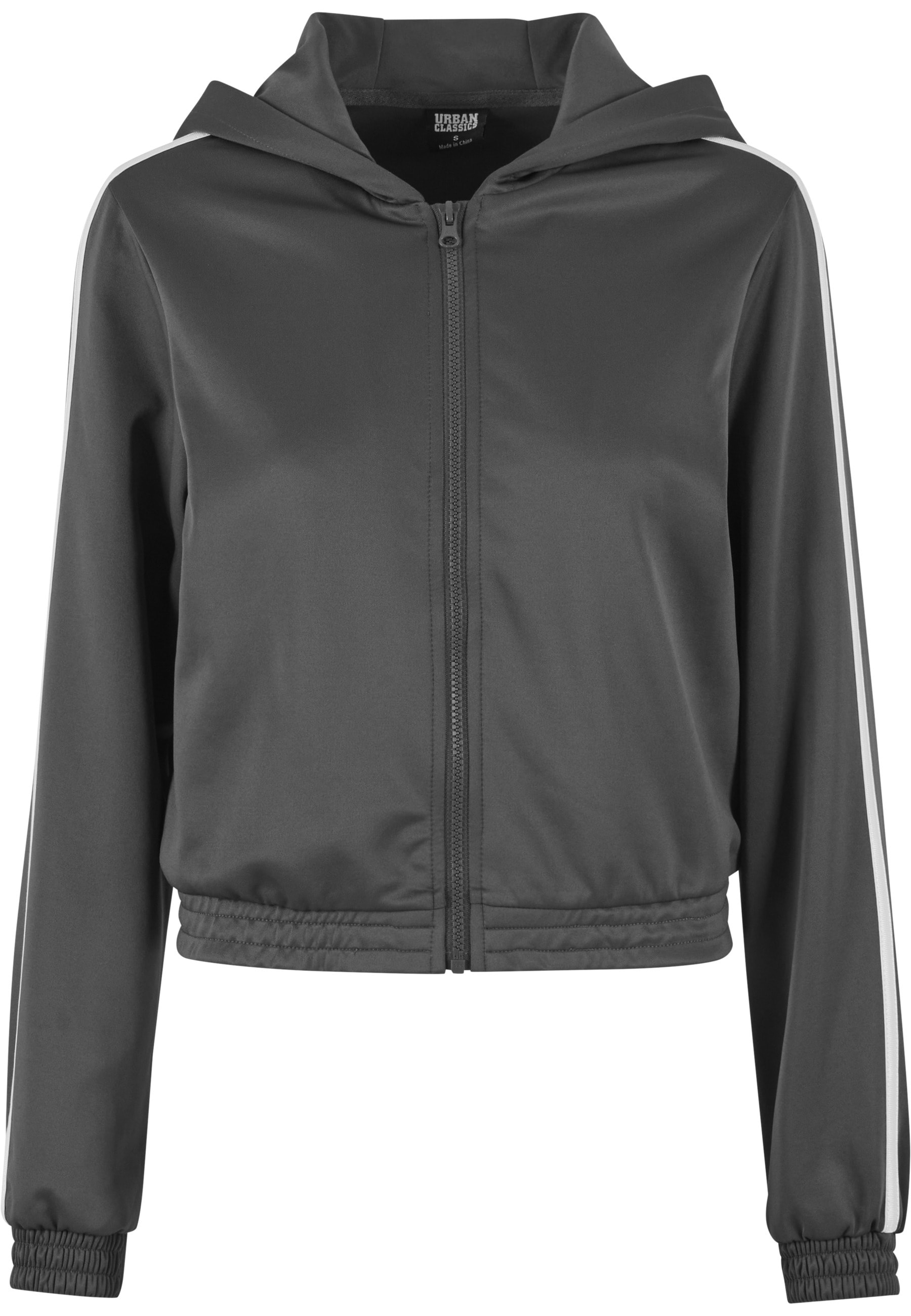 URBAN CLASSICS Trainingsjacke "Urban Classics Ladies Cropped Track Jacket" 1 Stk. tlg. mit Kapuze