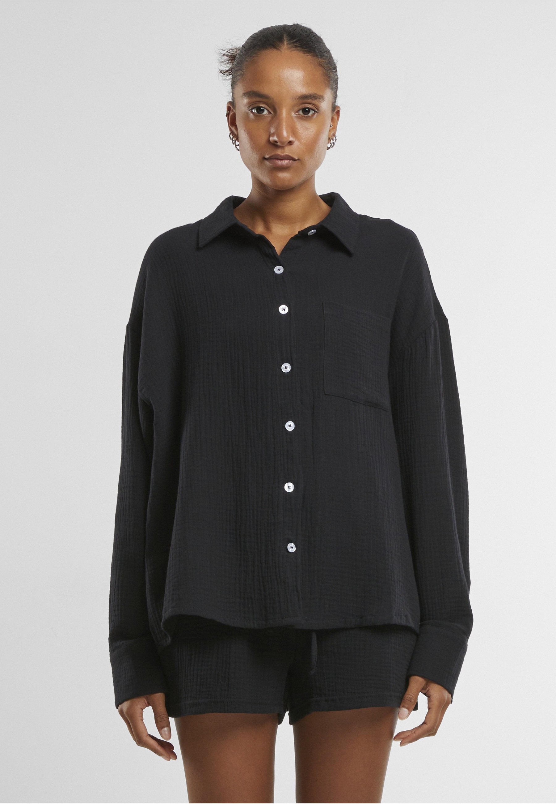 URBAN CLASSICS Klassische Bluse »Urban Classics Ladies Oversized Musselin Blouse«