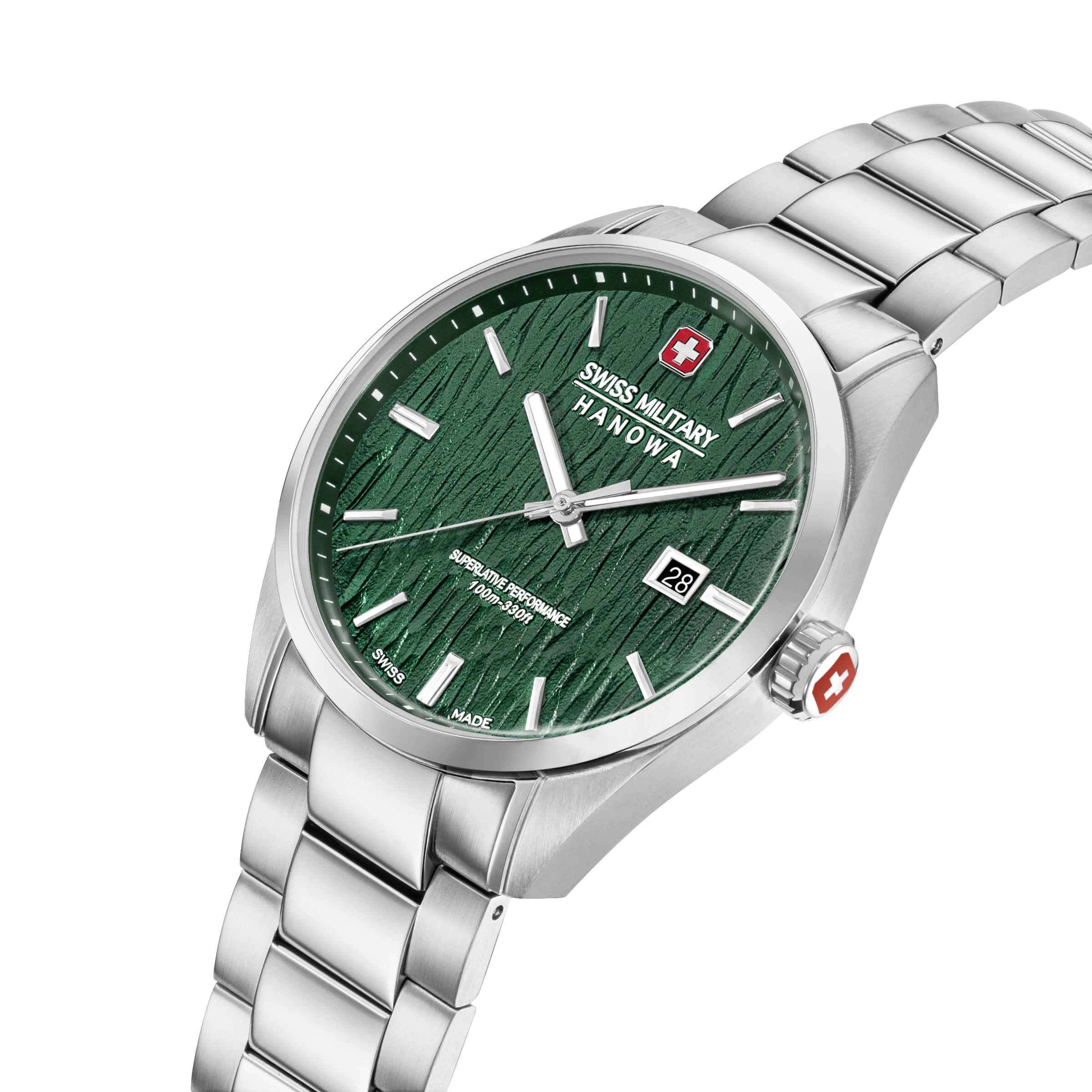Swiss Military Hanowa Quarzuhr »Silver Fir« Armbanduhr, Herrenuhr, Swiss Made, Edelstahlarmband, analog, Tag