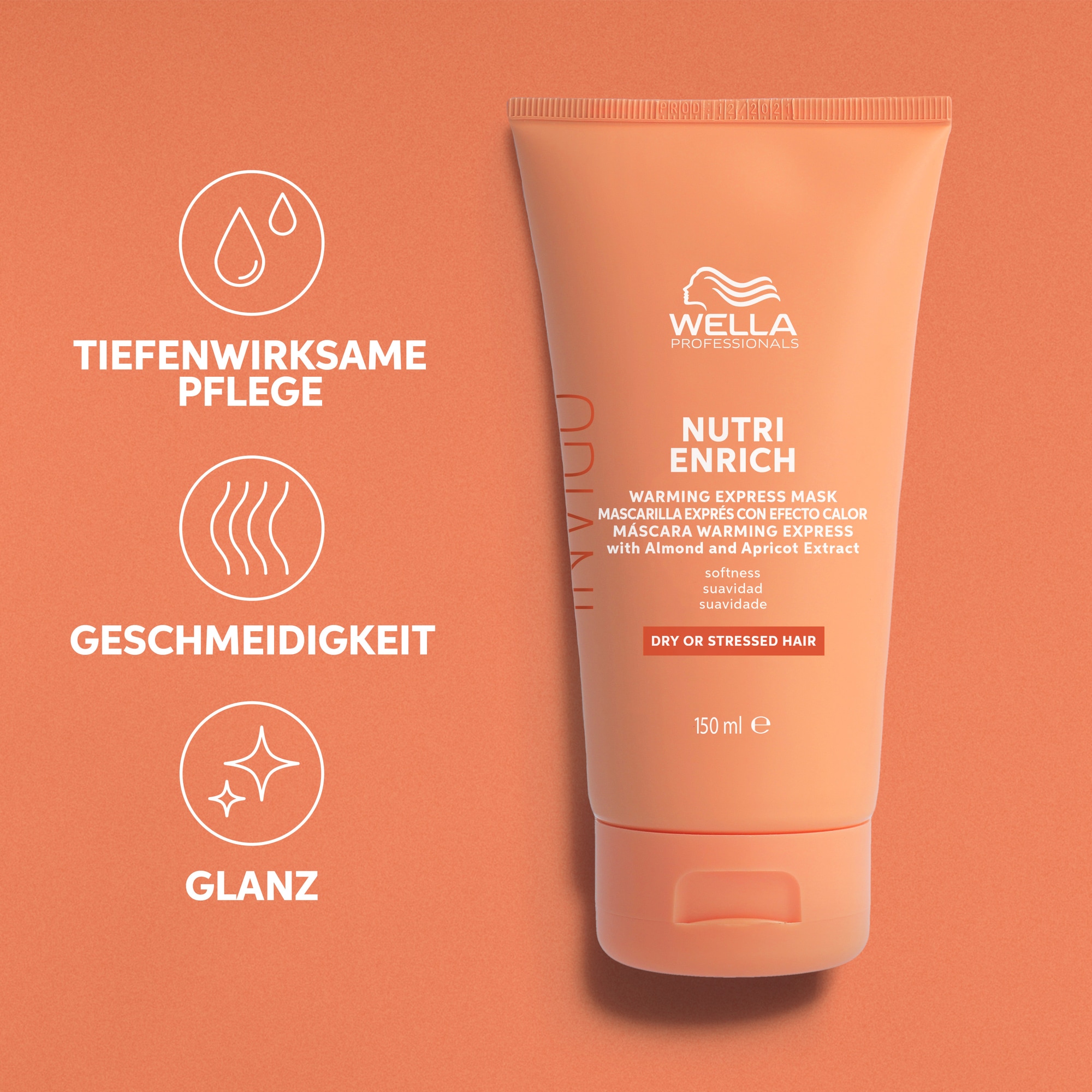 Wella Professionals Haarmaske »Nutri Enrich Warming Express Mask« Anti-Frizz-Effekt, feuchtigkeitsspendend, für strapaziertes Haar