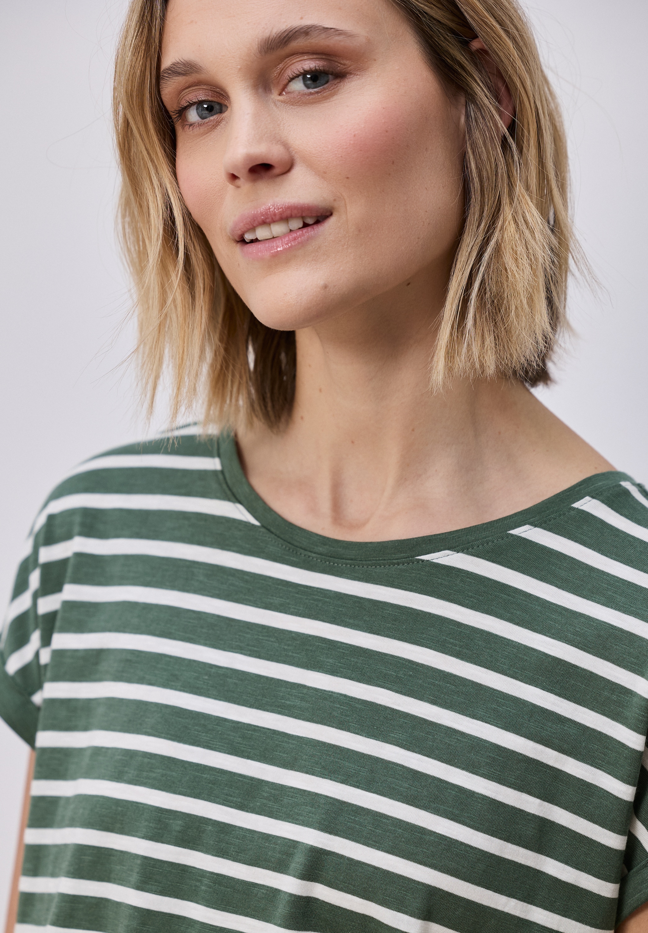 STREET ONE T-Shirt mit Streifen Muster