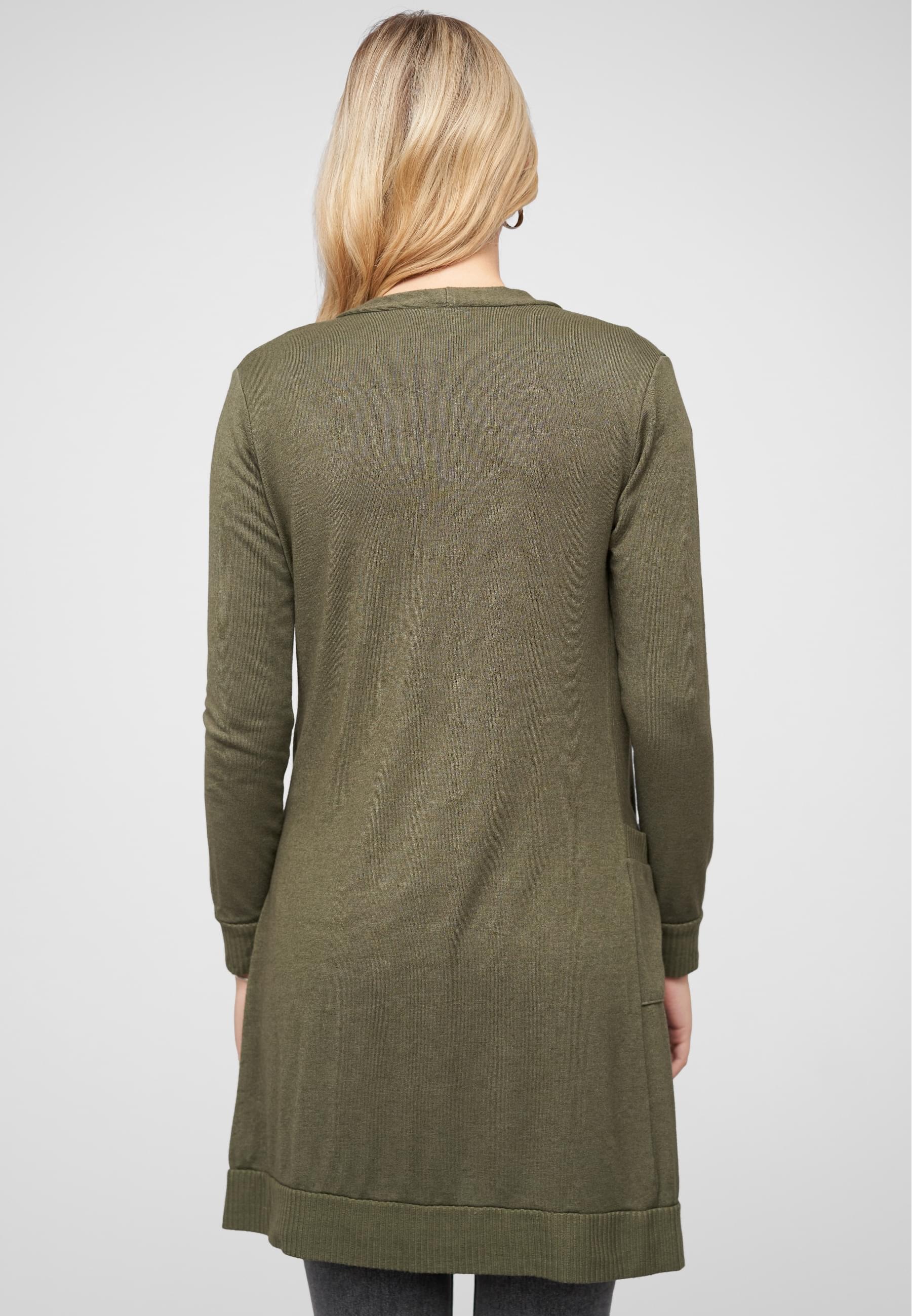 CLOUD 5IVE Strickjacke »CLOUD 5IVE Longform Viskose Cardigan mit 2 seitl. Taschen«