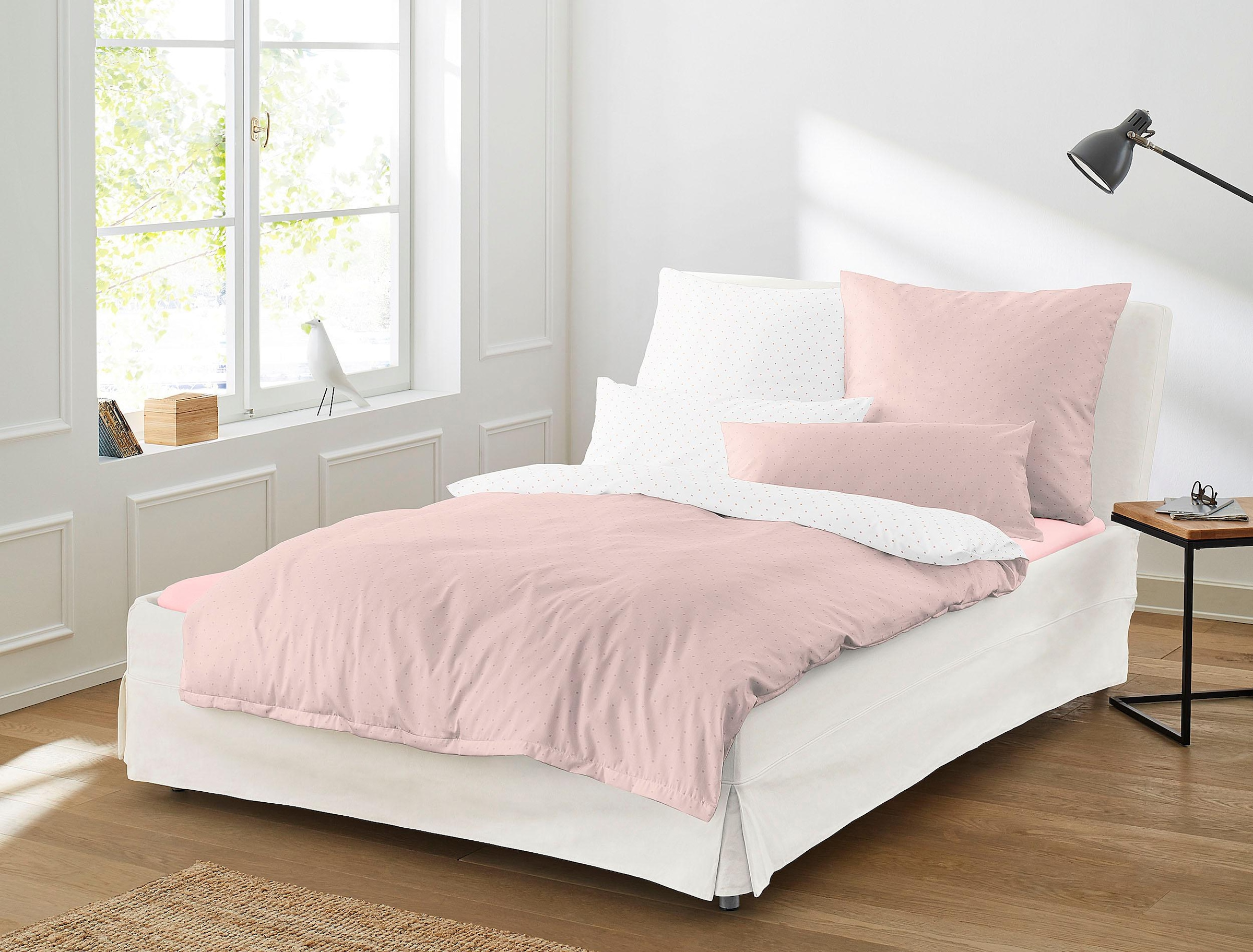 Irisette Wendebettwäsche "Varia 8730 in Gr. 135x200 oder 155x220 cm" 2 Stk. Bettwäsche aus Baumwolle, Wendebettwäsche mit Punkten