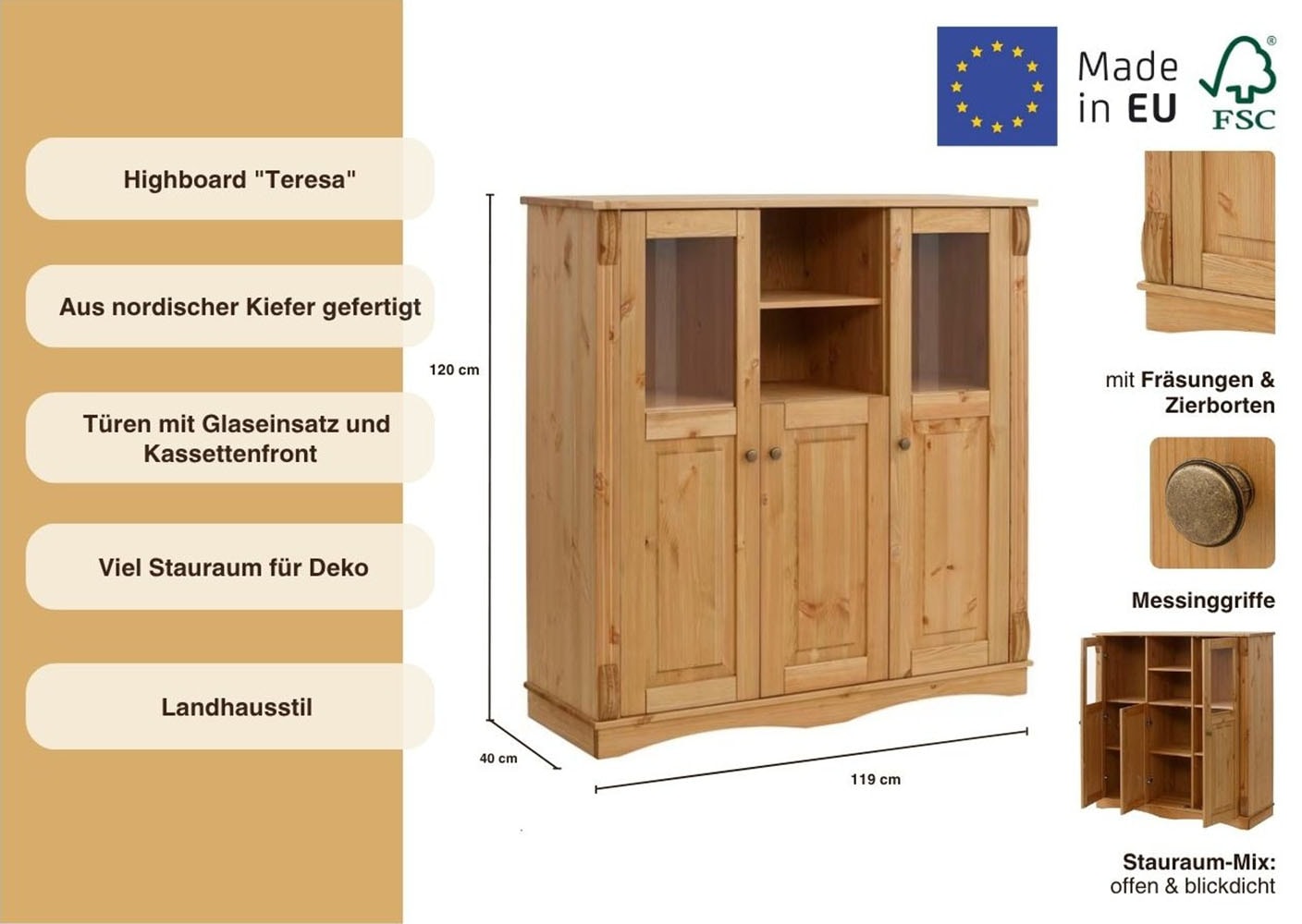 Home affaire Highboard »Teresa«