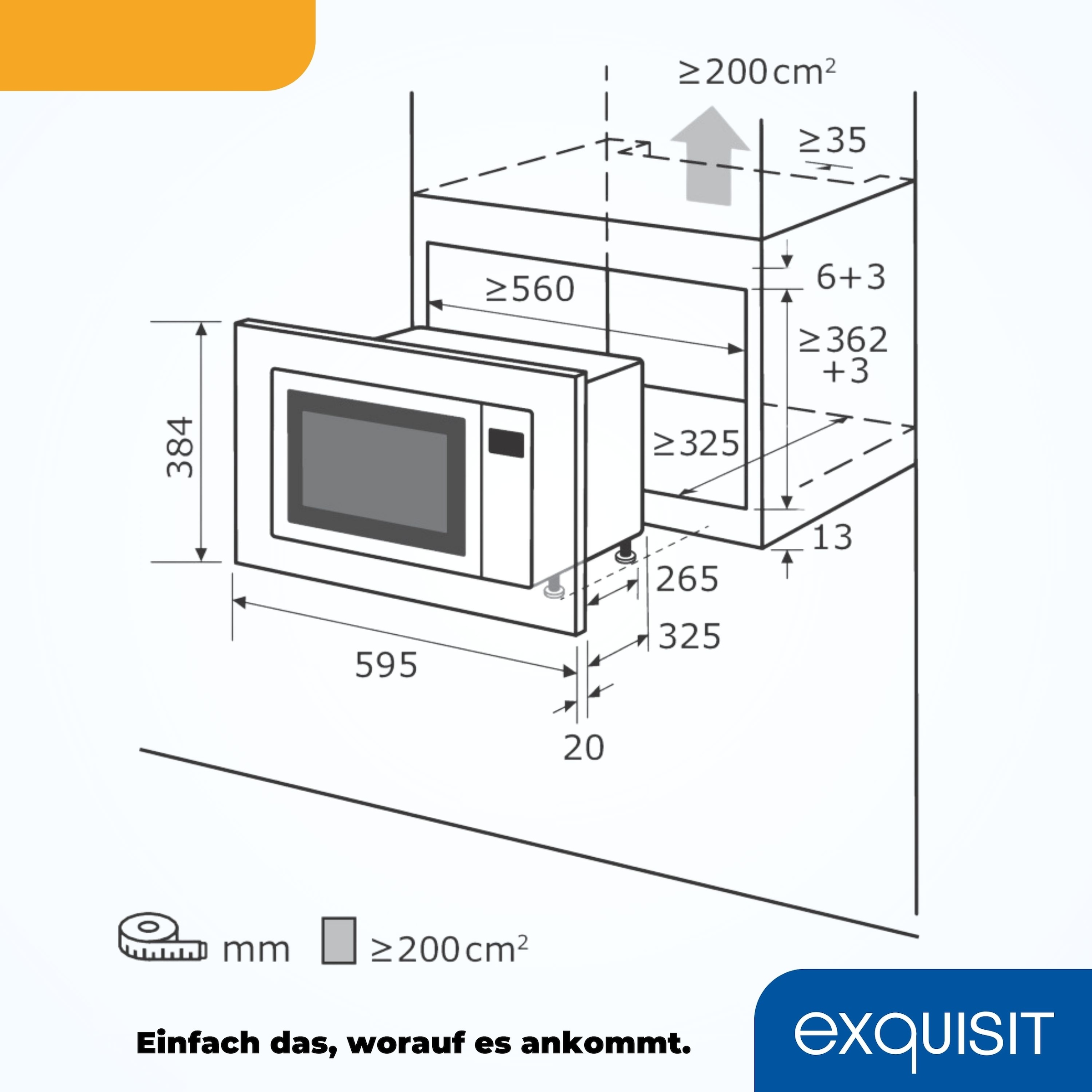 exquisit Einbau-Mikrowelle »EMW10-020« Mikrowelle 1300 W