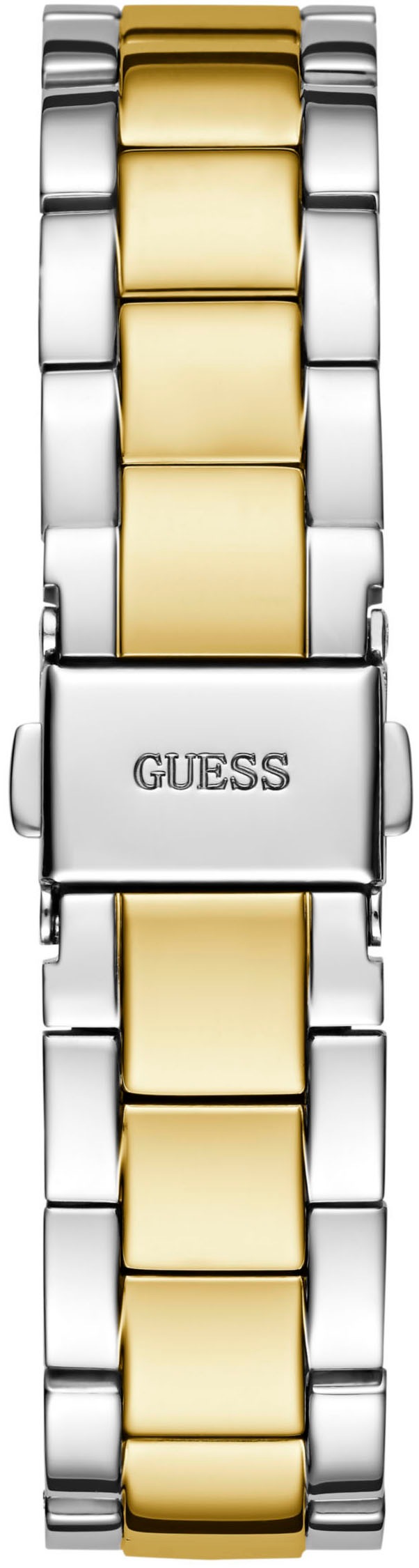Guess Quarzuhr »LUNA«, Armbanduhr, Damenuhr, Datum, Edelstahlarmband, Mineralglas, analog