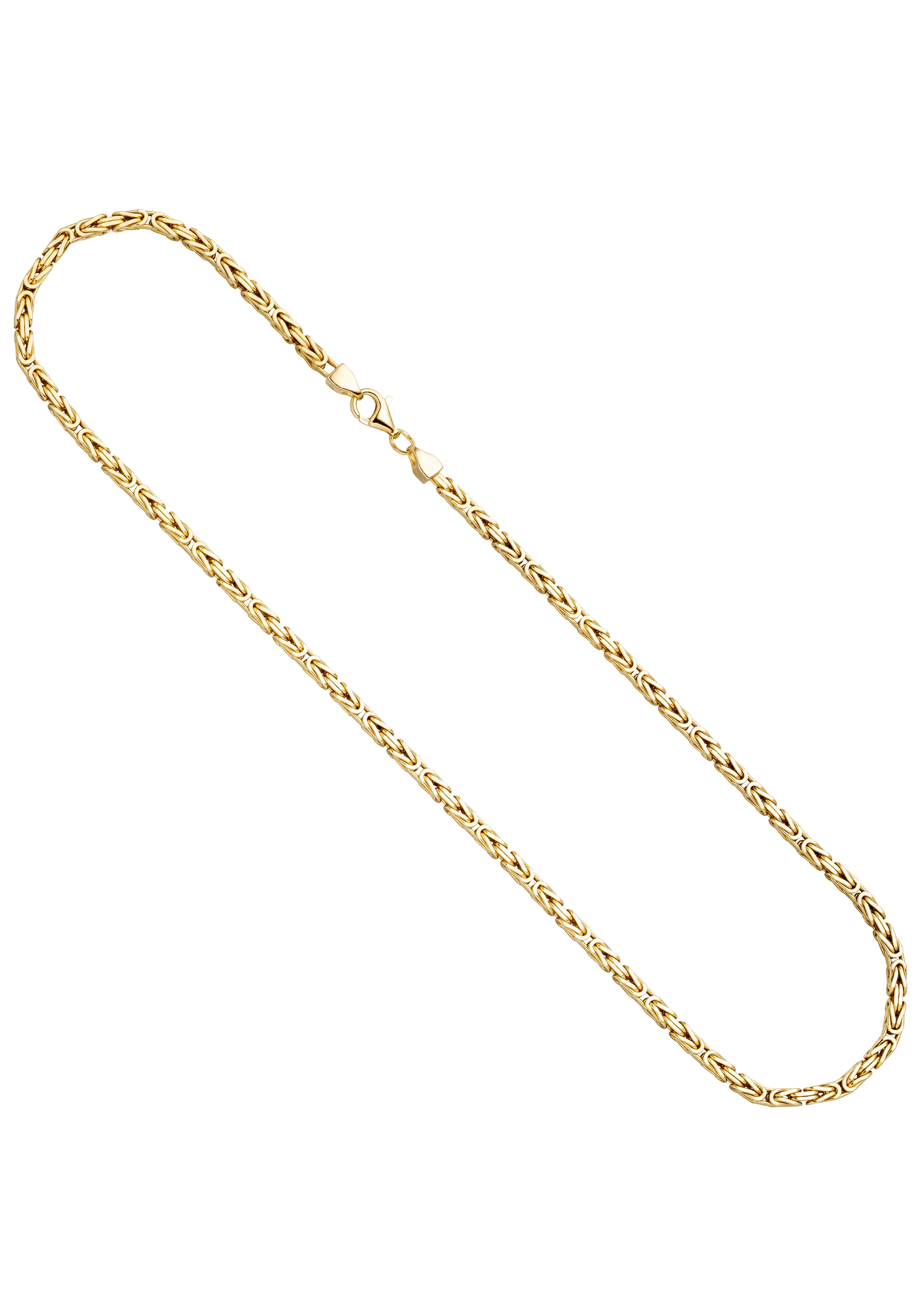 JOBO Kette ohne Anhänger, Königskette 925 Silber vergoldet 45 cm