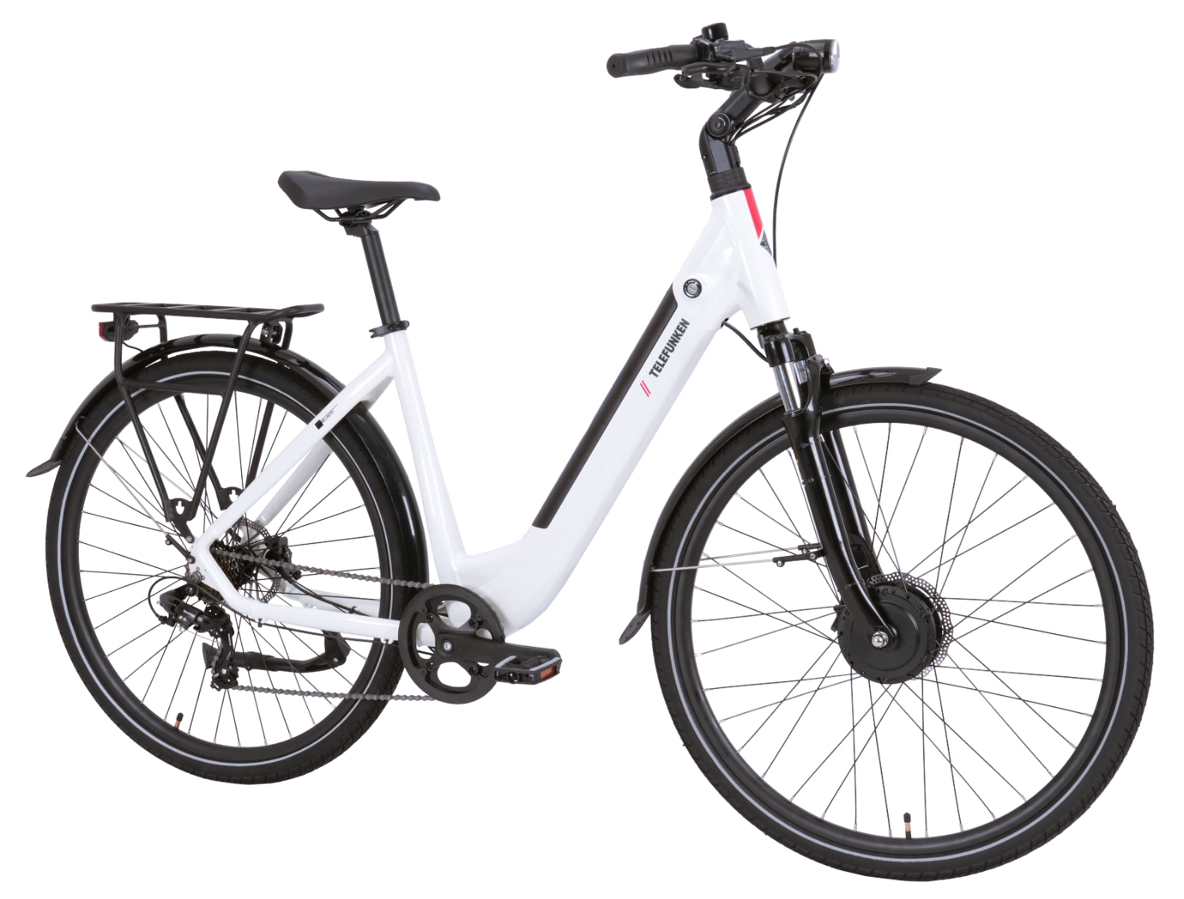 Telefunken »Multitalent RC670« 7 Gang Shimano TY300D Schaltwerk Kettenschaltung Frontmotor 250 W Pedelec, Elektrofahrrad, Damen u. Herren, Scheibenbremsen, 28 Zoll