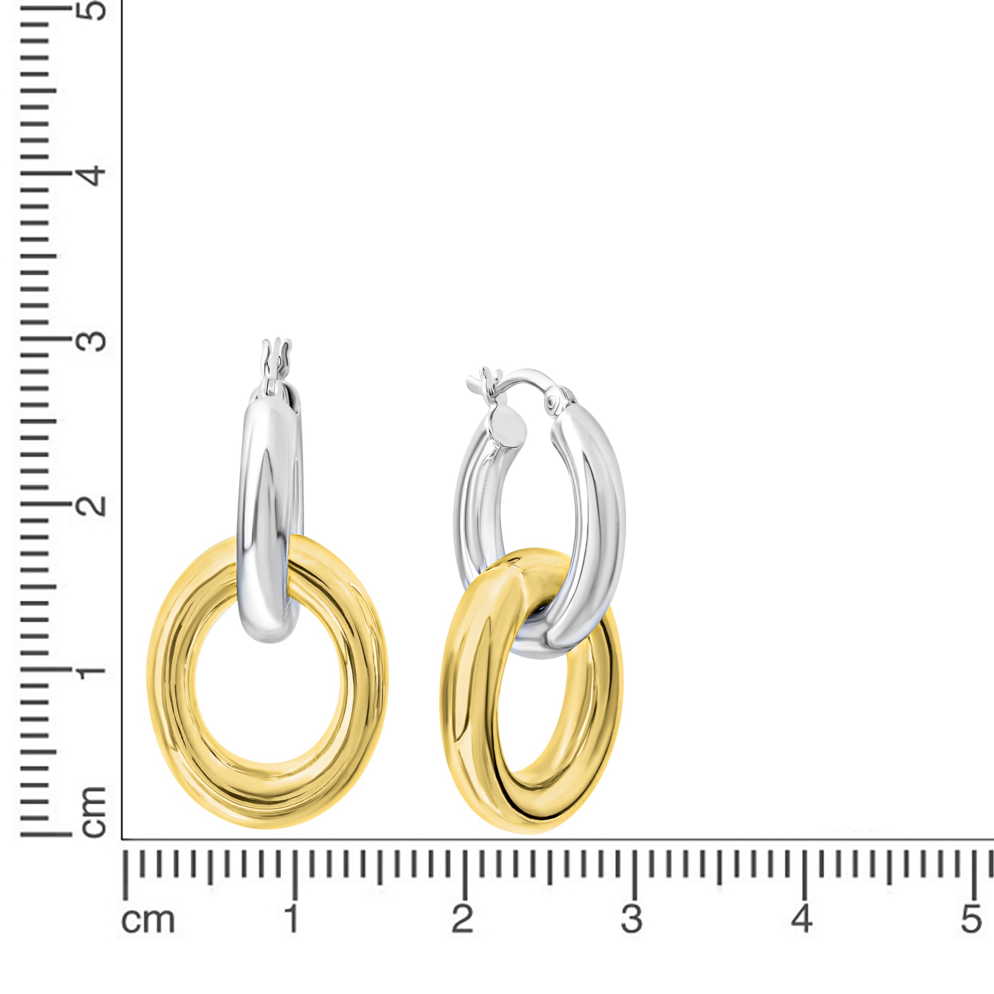 CELESTA Paar Creolen »925 Sterling Silber zweifarbig«