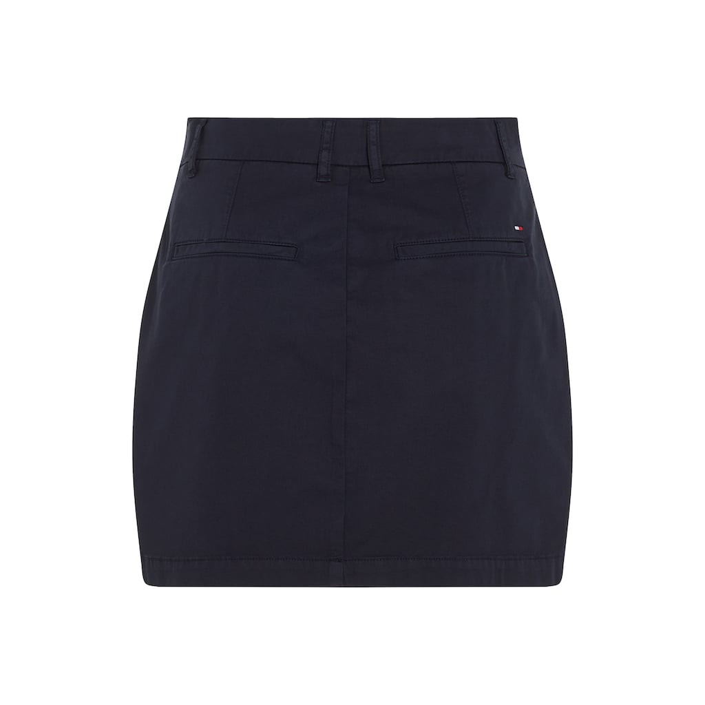 Tommy Hilfiger Minirock »COTTON GMD CHINO SKIRT«, Webrock mit Logostickerei