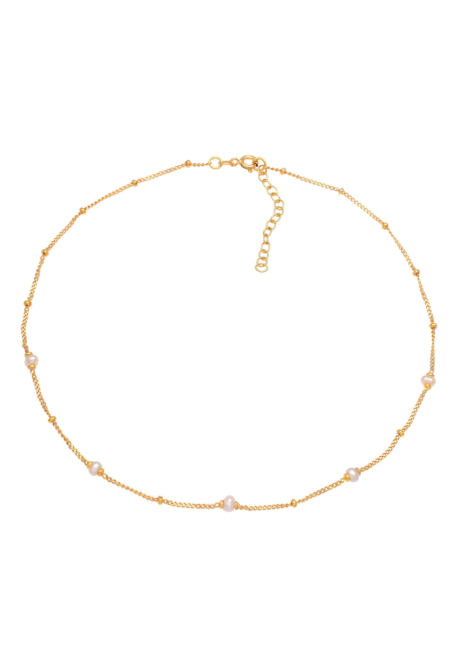 Elli Choker »Halskette Choker Kugelkette Süßwasserperlen 925 Silber«