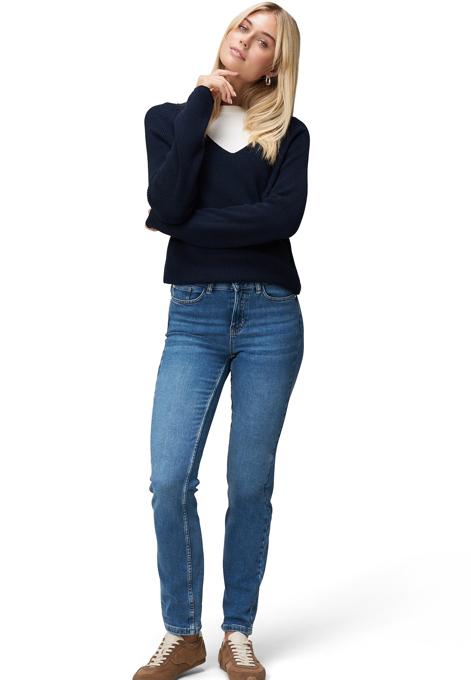 Zero Slim-fit-Jeans »zero Damen Jeans Style ORLANDO Straight Leg 32 Inch«