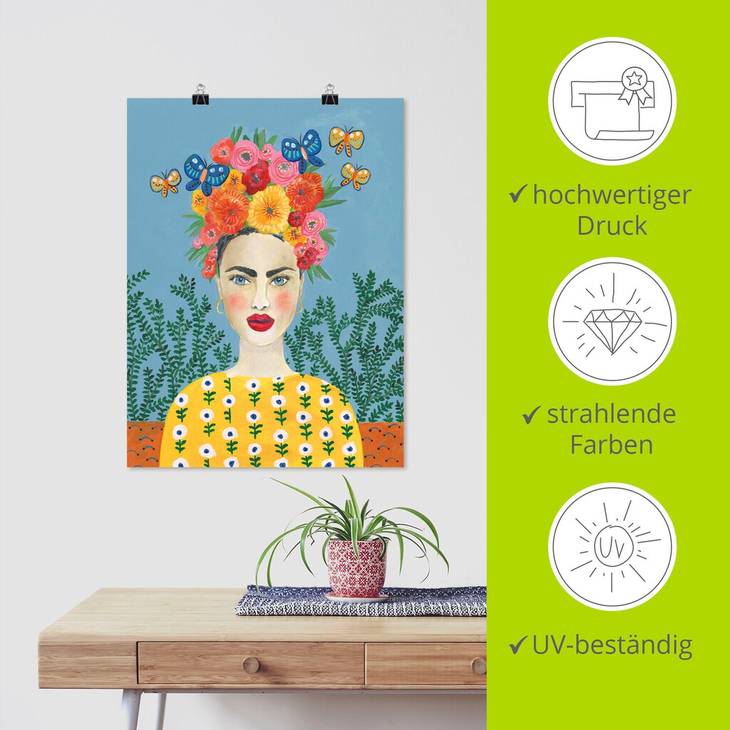 Artland Wandbild »Frida-Kopfschmuck I«, Bilder von Frauen, (1 St.)