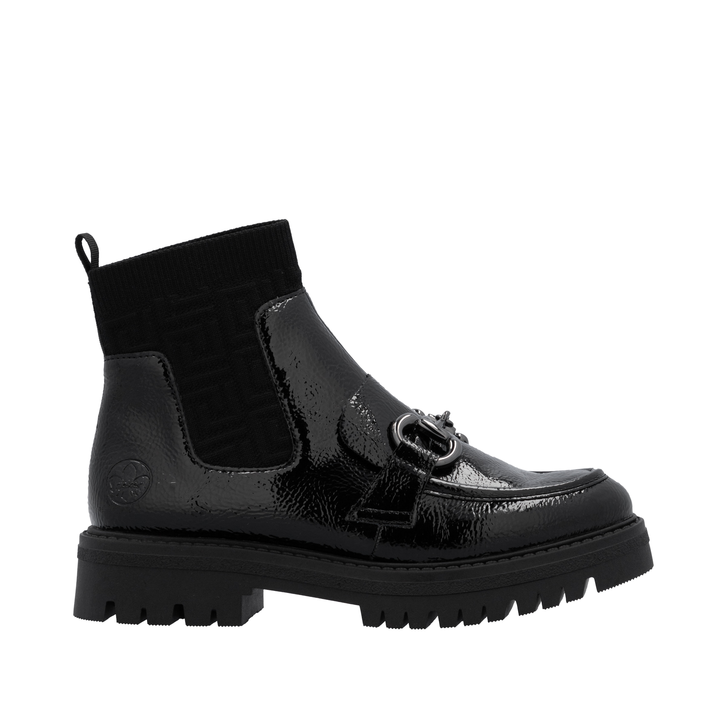 Rieker Schlupfboots, Stiefelette, Plateauboots, Profilsohle, Blockabsatz, zum Schlupfen