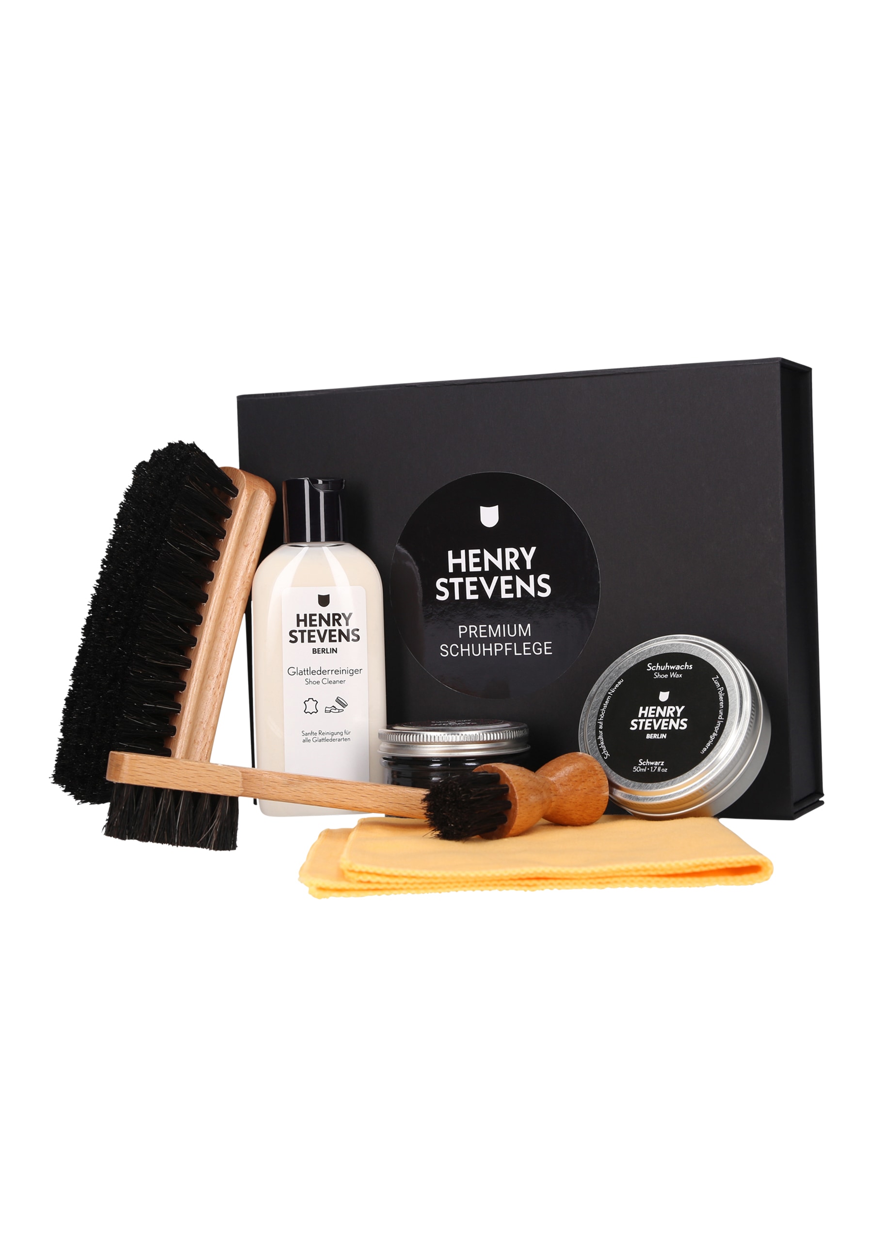 Henry Stevens Schuhcreme "Glattleder Pflegeset - Schwarz"
