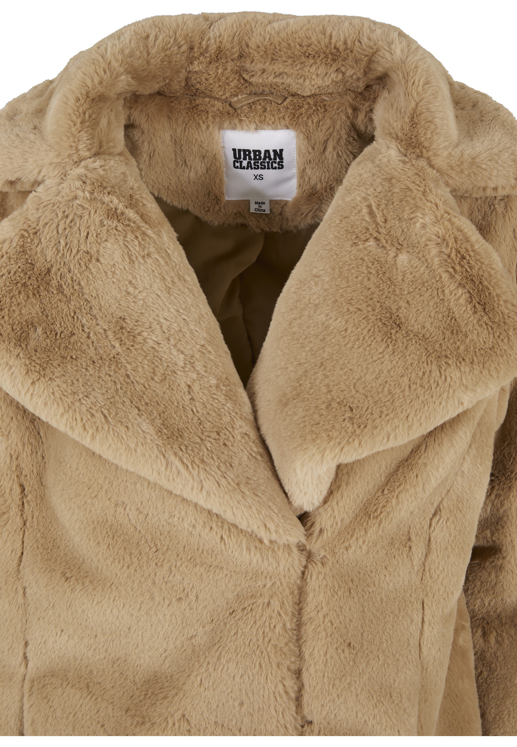URBAN CLASSICS Winterjacke "Urban Classics Damen Ladies Lapel Teddy Jacket" günstig online kaufen