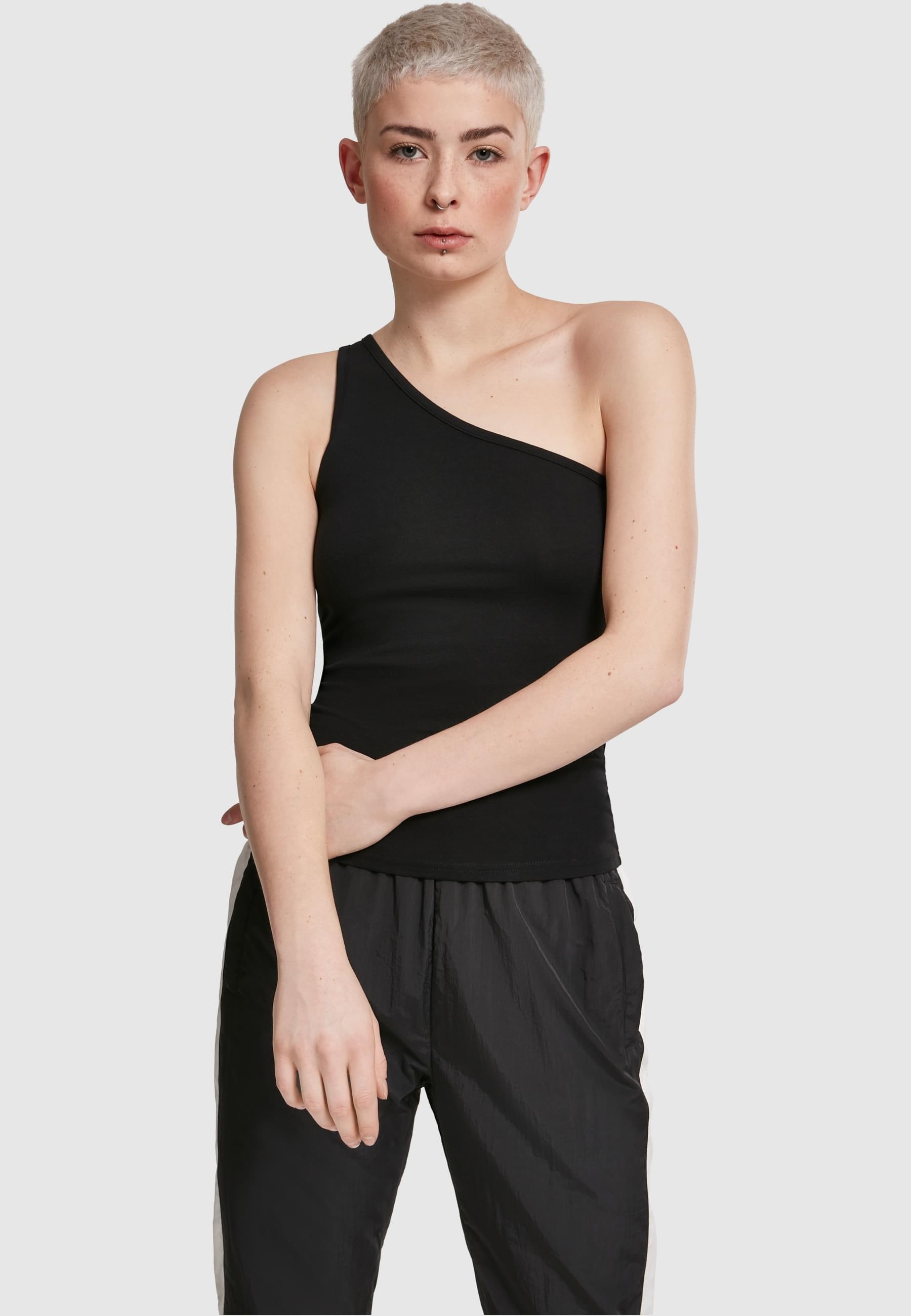 URBAN CLASSICS Muskelshirt »Urban Classics Damen Ladies Asymmetric Top«, (1 tlg.)