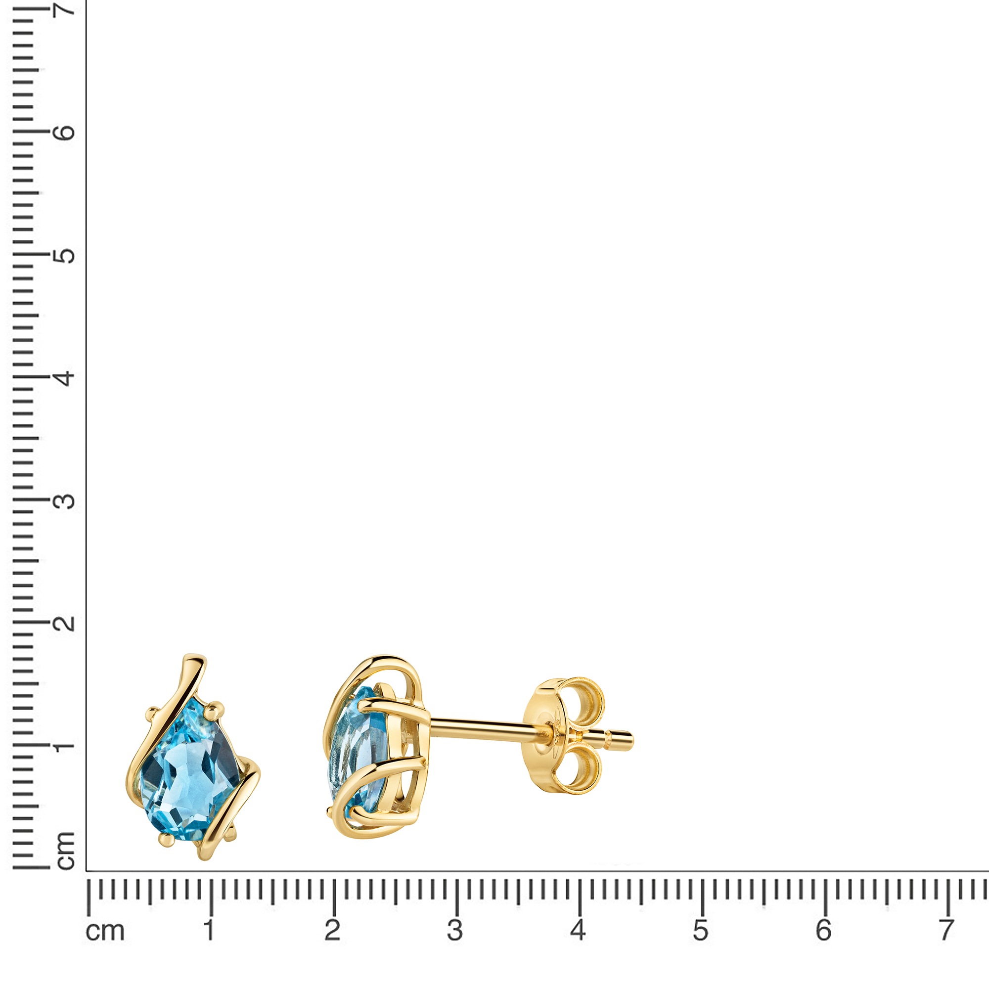 Fascination by Ellen K. Paar Ohrstecker »375/- Gelbgold glanz Blautopas«