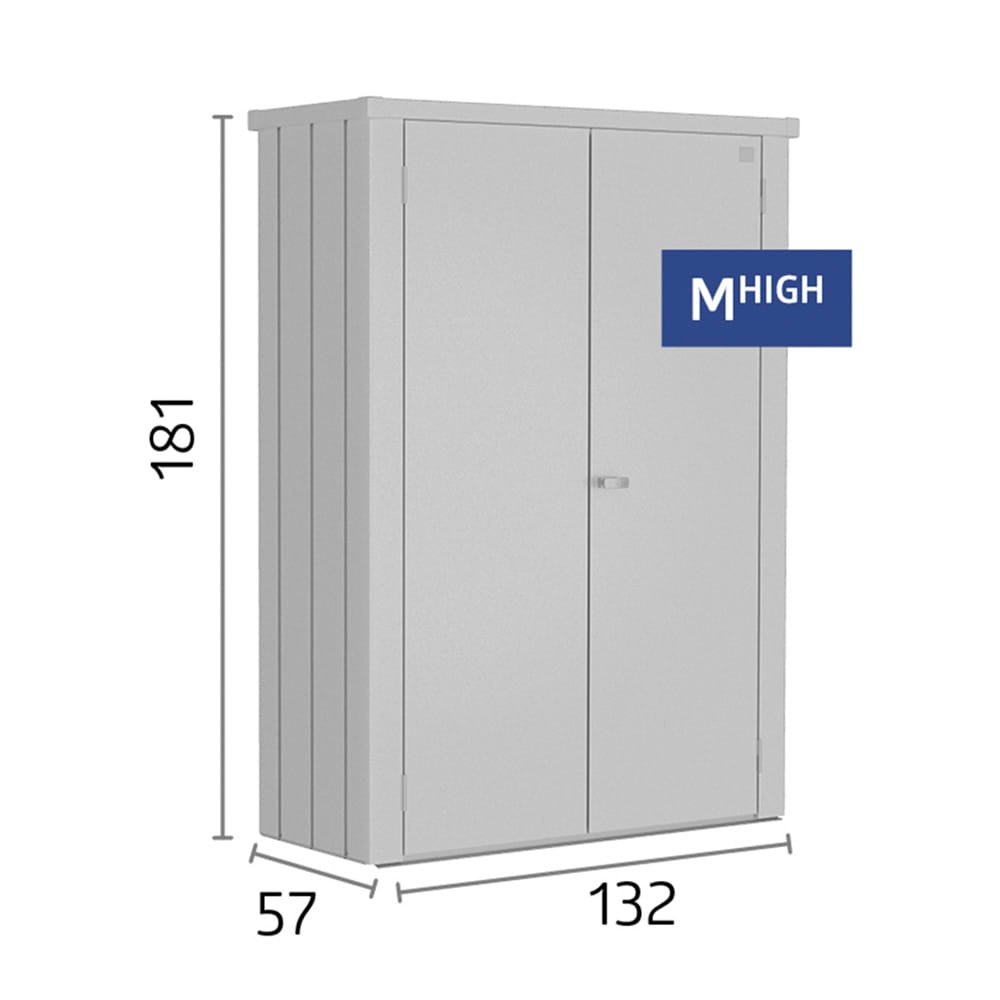 Biohort Mehrzweckschrank »Romeo Gr. M high, verschiedene Farben« 132x57x181 cm, der ideale Terrassenschrank aus Metall