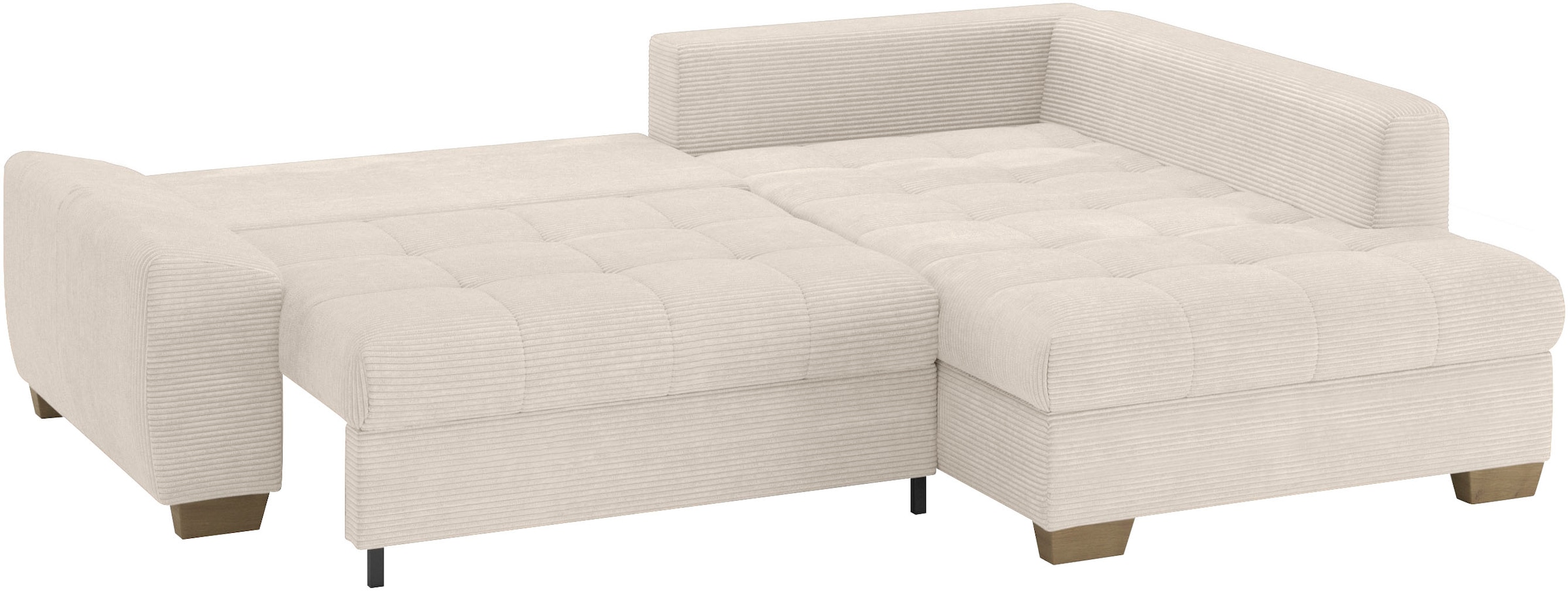 Mr. Couch Ecksofa »Nikita II, L-Form«, Wahlweise mit Bettfunktion, Bettkasten & RGB-LED-Beleuchtung