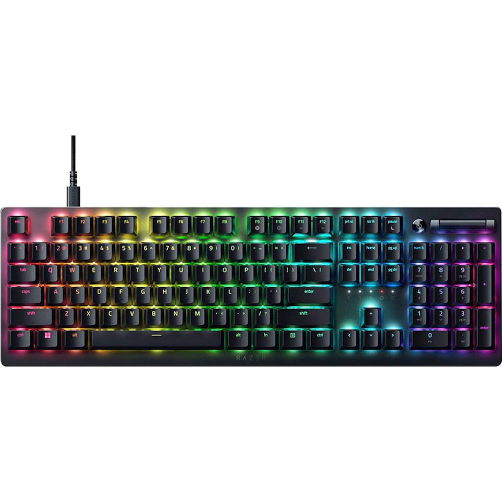 RAZER Gaming-Tastatur »Deathstalker V2«, (Gaming-Modus-Profil-Speicher-Ziffernblock-USB-Anschluss-ergonomische Form-Funktionstasten-Multimedia-Tasten-Makro-Tasten)