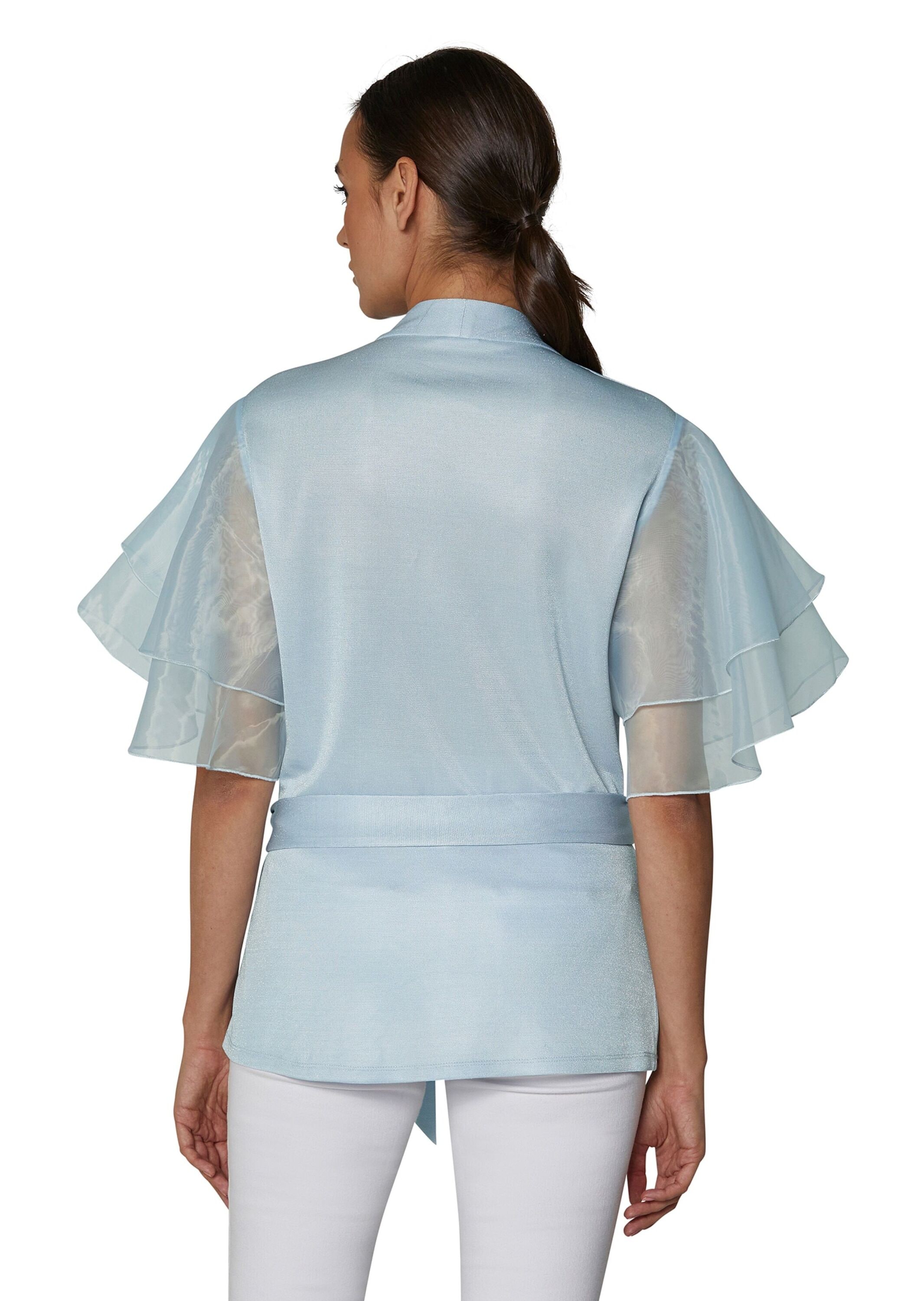 MADELEINE Langarmbluse »Bluse Bluse im Metallic-Look mit transparenten Ärmeln«