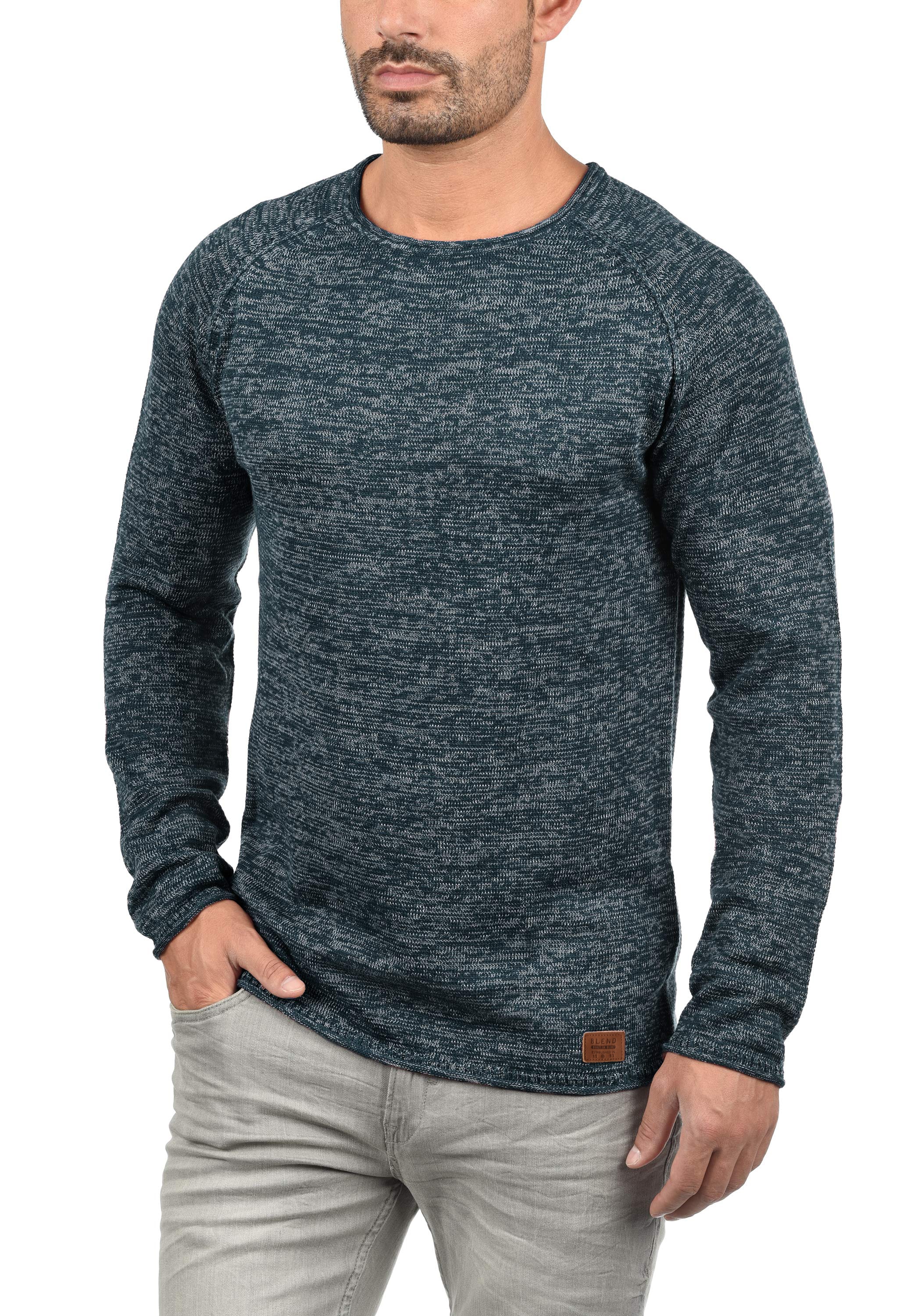 Blend Strickpullover "BHDan", Stilvoller Strickpullover mit aufgerollten Sä günstig online kaufen