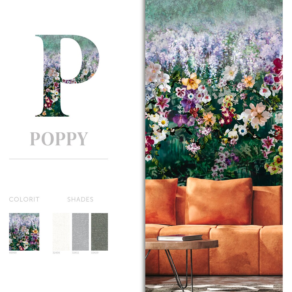 Marburg Fototapete »Poppy«, matt, moderne Vliestapete für Wohnzimmer Schlafzimmer Küche
