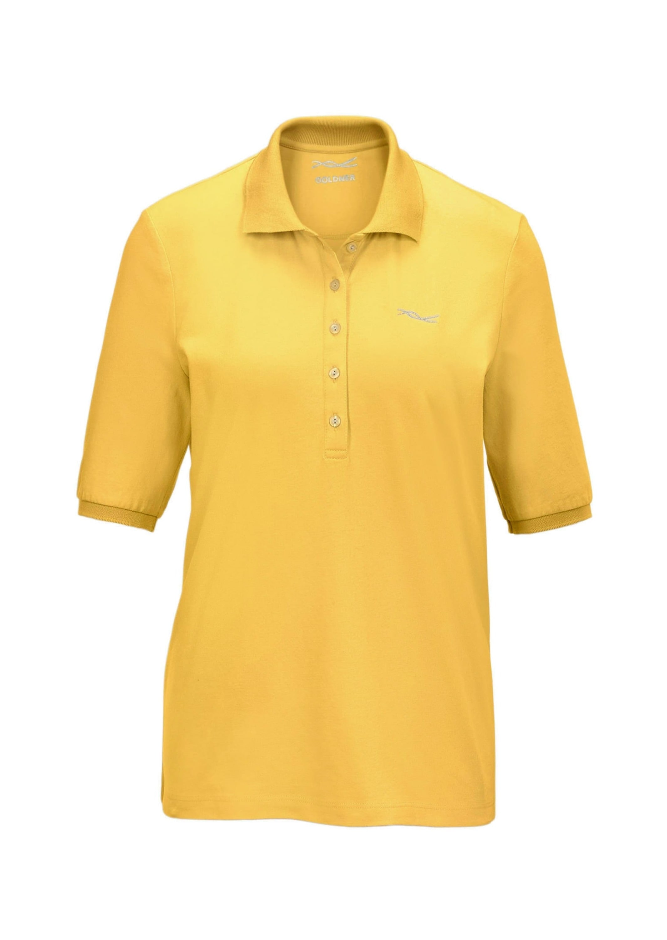 GOLDNER "Kurzgröße Baumwollshirt mit Glitzerstickerei" Ohne