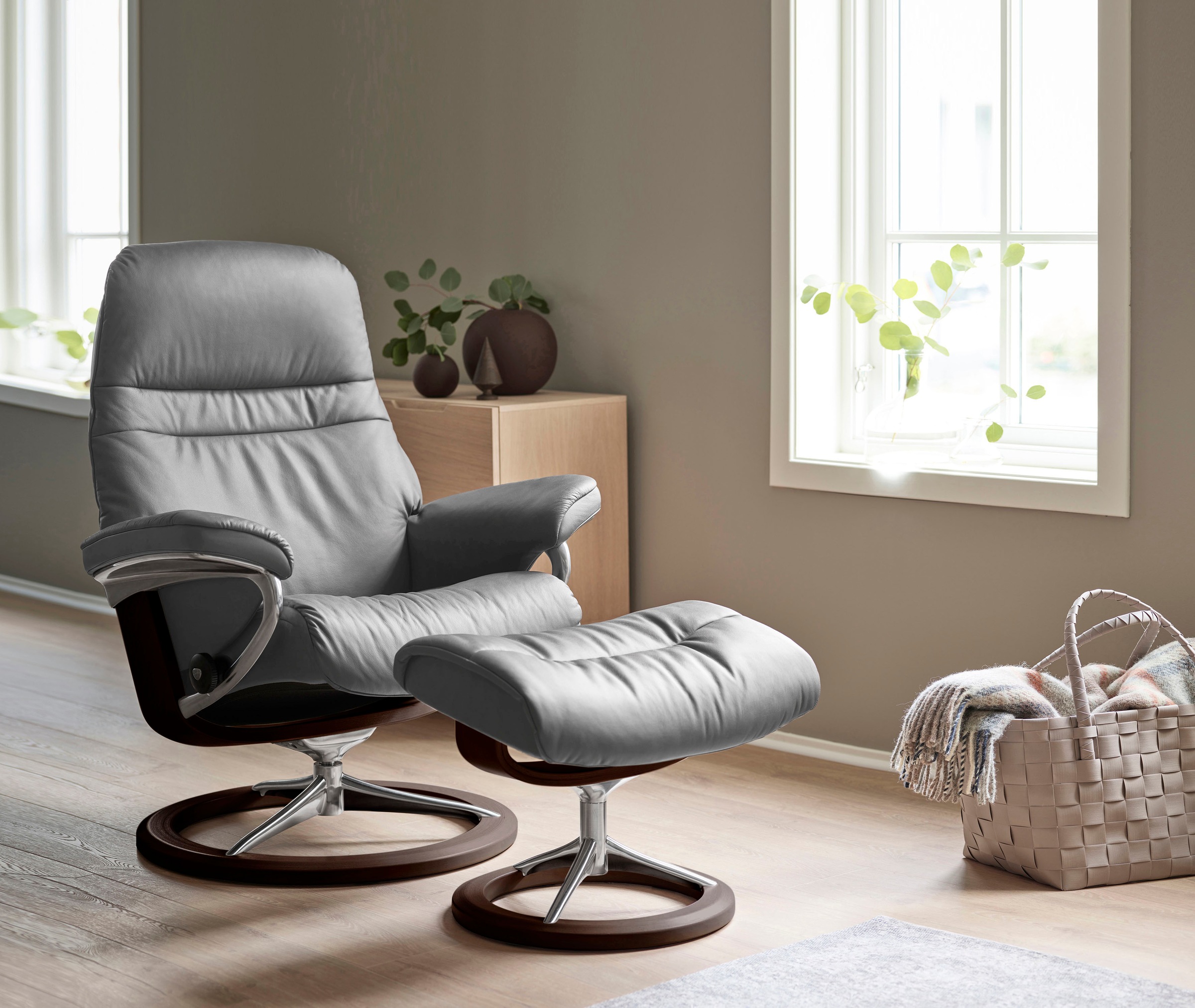 Stressless Relaxsessel "Sunrise" Relaxsessel mit Hocker, mit Signature Base günstig online kaufen