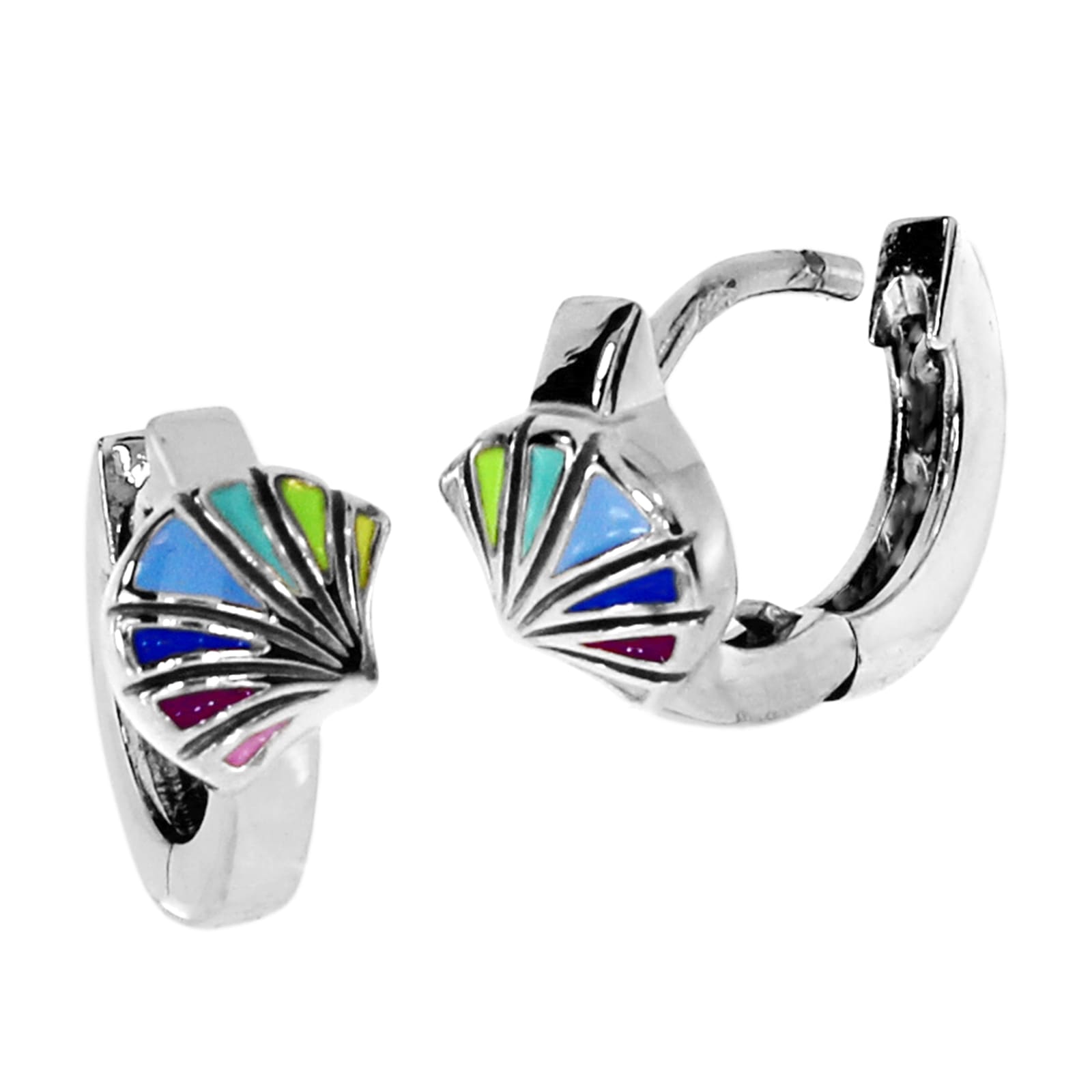 Paar Creolen OSTSEE-SCHMUCK "Ostsee-Schmuck Creole Blüte Creole Blüte", weiß, Ohrringe, Damen, 12 x 6mm, Silber 925 (Sterlingsilber)
