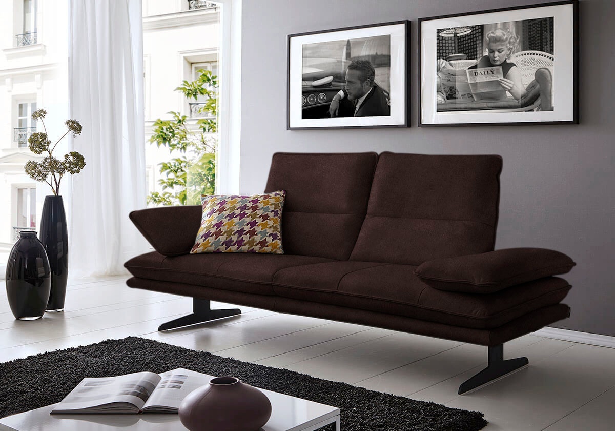 W.SCHILLIG 2-Sitzer "broadway, Designsofa mit tollem Sitzkomfort, Breite 216cm" Sitztiefenverstellung, Kopfteil- & Seitenteilverstellung, Breite 216cm