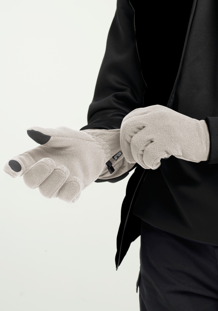Jack Wolfskin Fleecehandschuhe »REAL STUFF GLOVE« Fleecehandschuhe, leicht, touchscreen-kompatibel