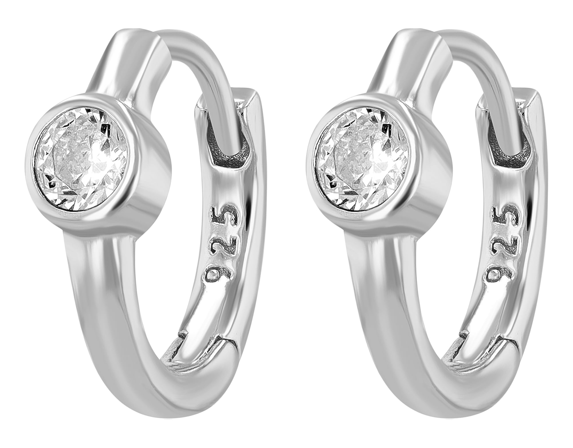 Adelia´s Klappcreolen "Ohrringe – Klappcreole aus 925 Silber mit Zirkonia" Perfekt zum Verschenken an besondere Menschen