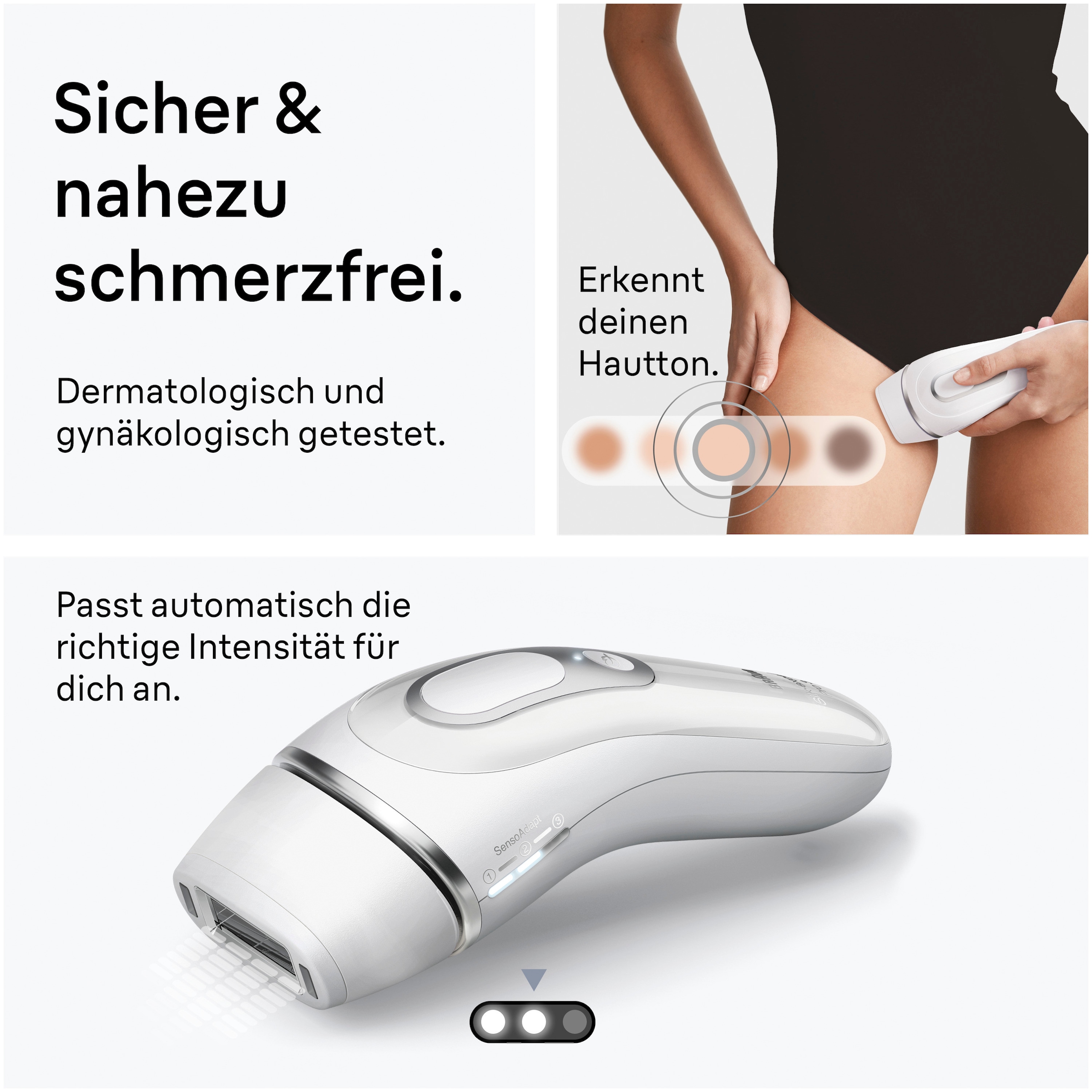 Braun IPL-Haarentferner »Silk·expert Pro 3 PL3020 (Modell 2026) PL3230 (Modell 2025)« pro Minute bis zu 100 Lichtimpulse 3 Aufsätze, mit Aufbewahrungstasche