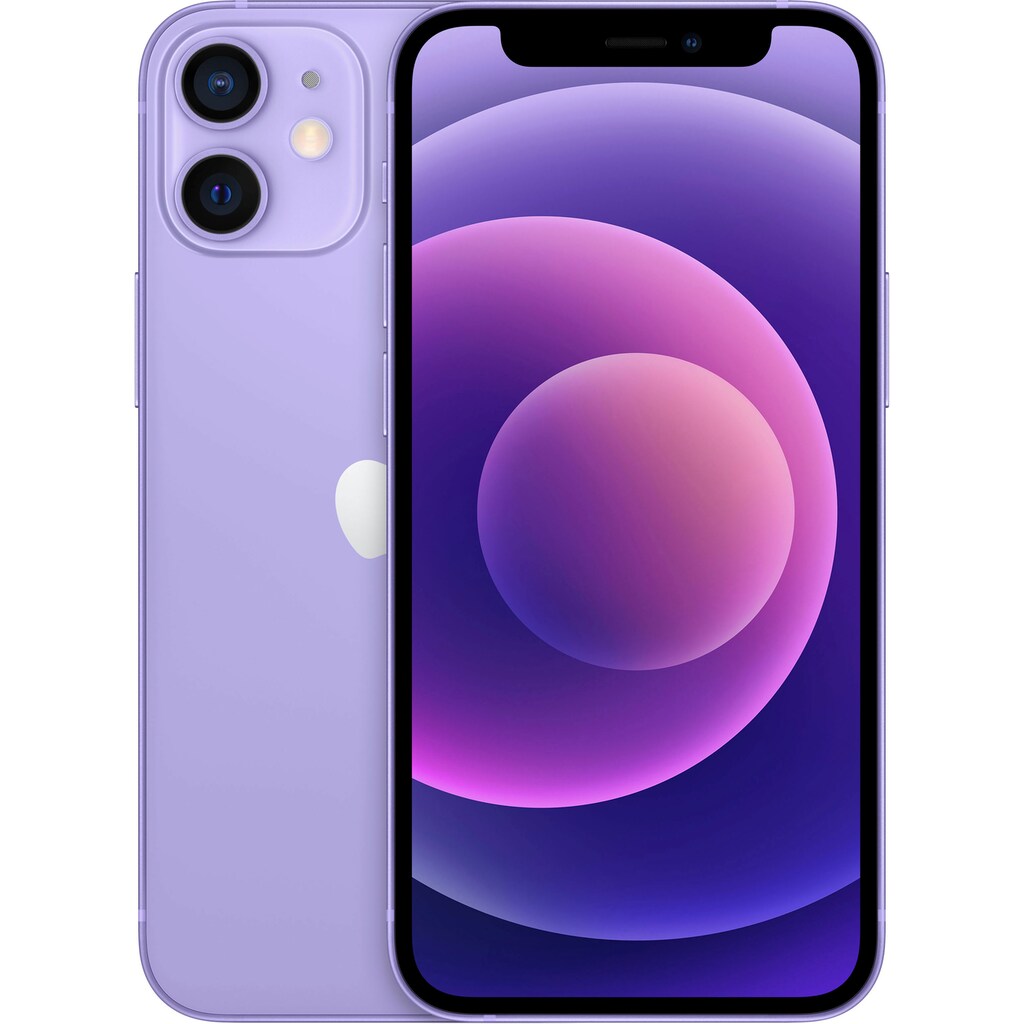 Apple Smartphone »iPhone 12 mini«, purple, 13,7 cm/5,4 Zoll, 128 GB Speicherplatz, 12 MP Kamera, ohne Strom Adapter und Kopfhörer, kompatibel mit AirPods, Earpods