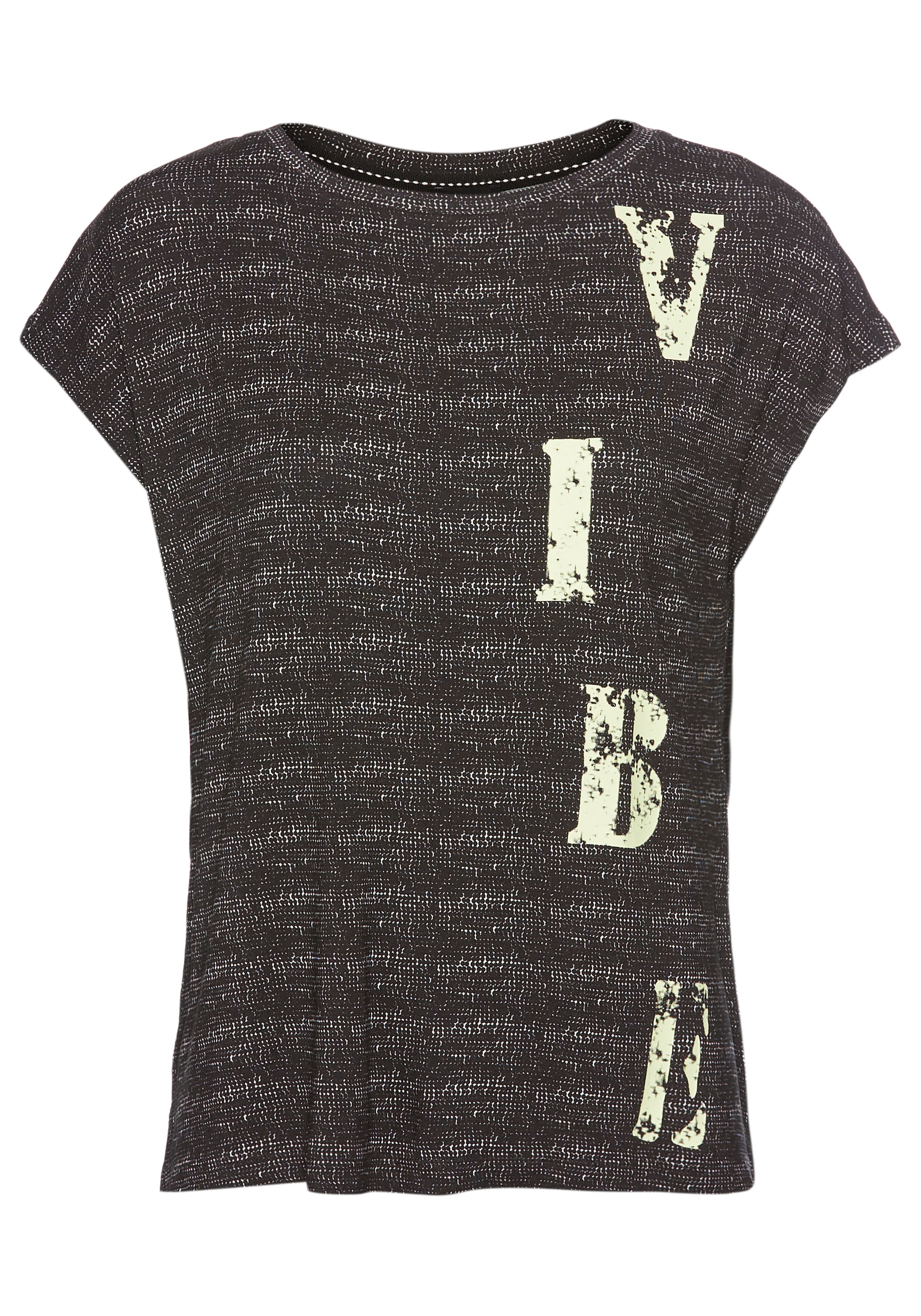 Laura Scott T-Shirt, in besonderer Melange-Optik mit Schriftzug - NEUE KOLL günstig online kaufen