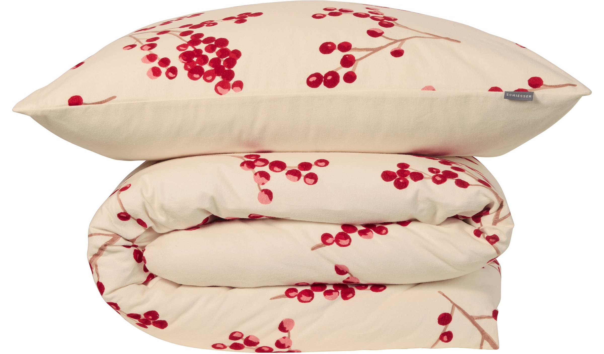 Schiesser Wendebettwäsche »Rowan aus weicher Baumwolle in wunderschönem Beerenprint«, Made in Green