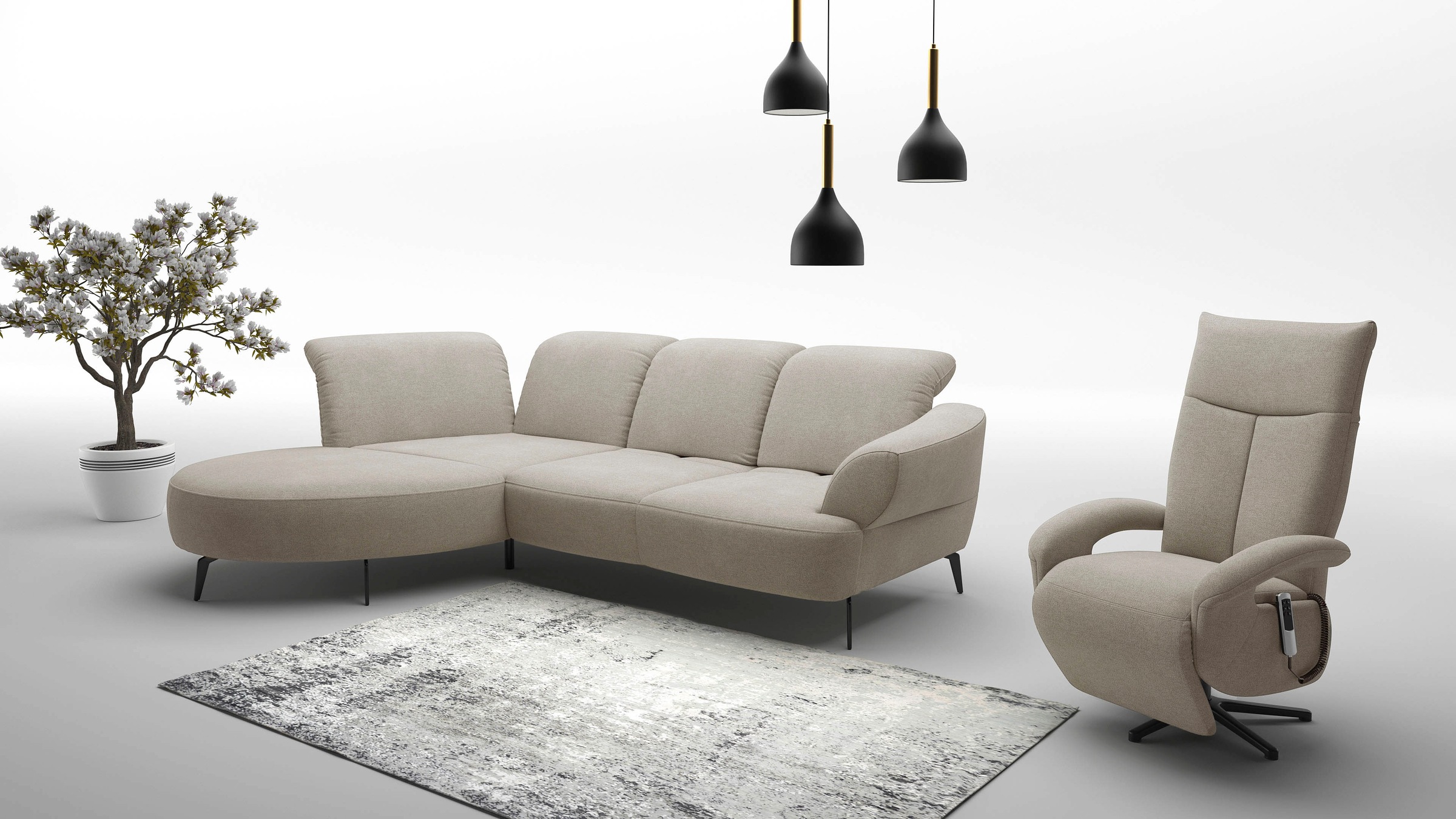 sit&more Ecksofa »Dance«, inkl.System Click&Seat und Sitztiefenverstellung