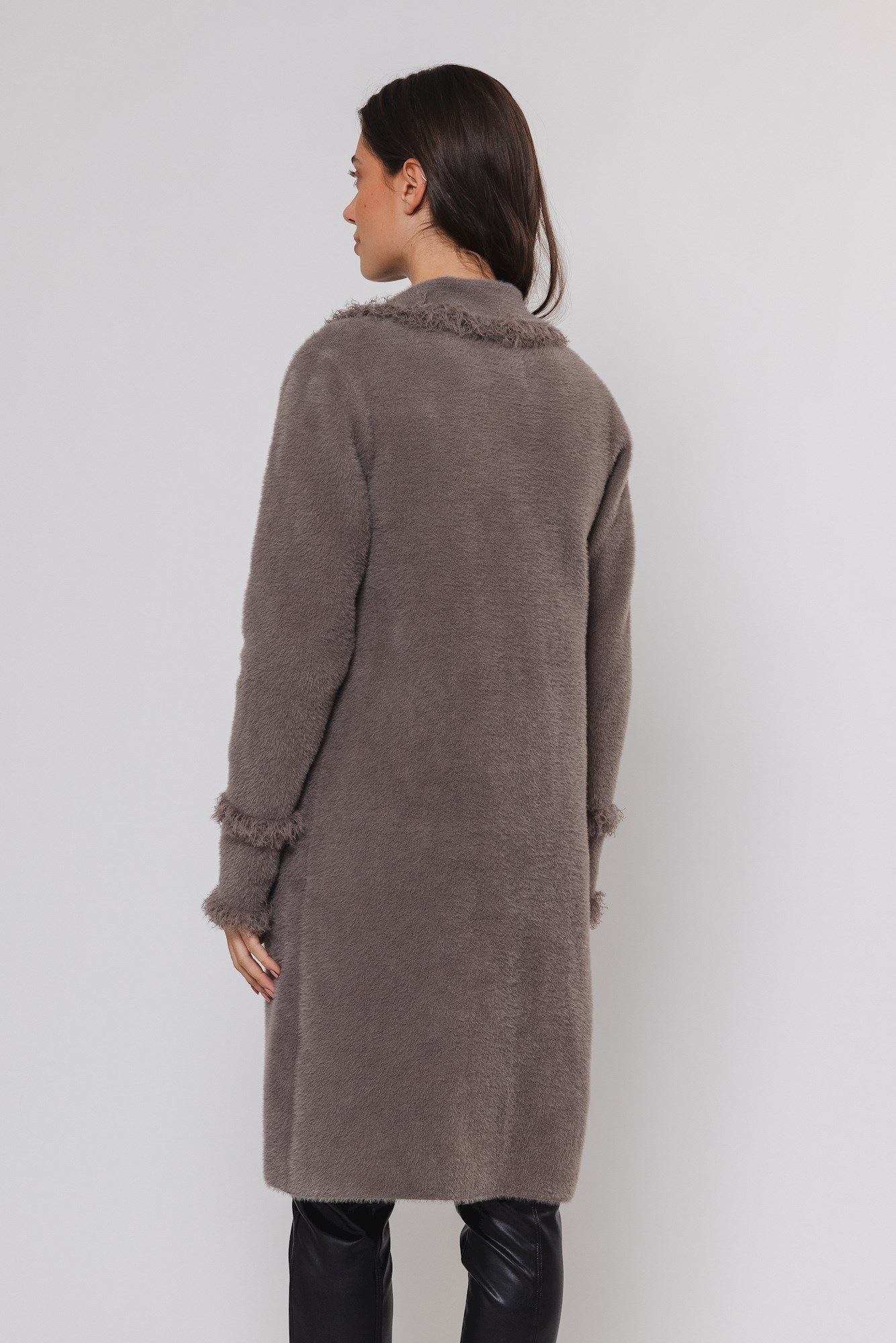 Thumbnail - Rino & Pelle Longstrickjacke "CATENA" mit Fransendetails und Knöpfen