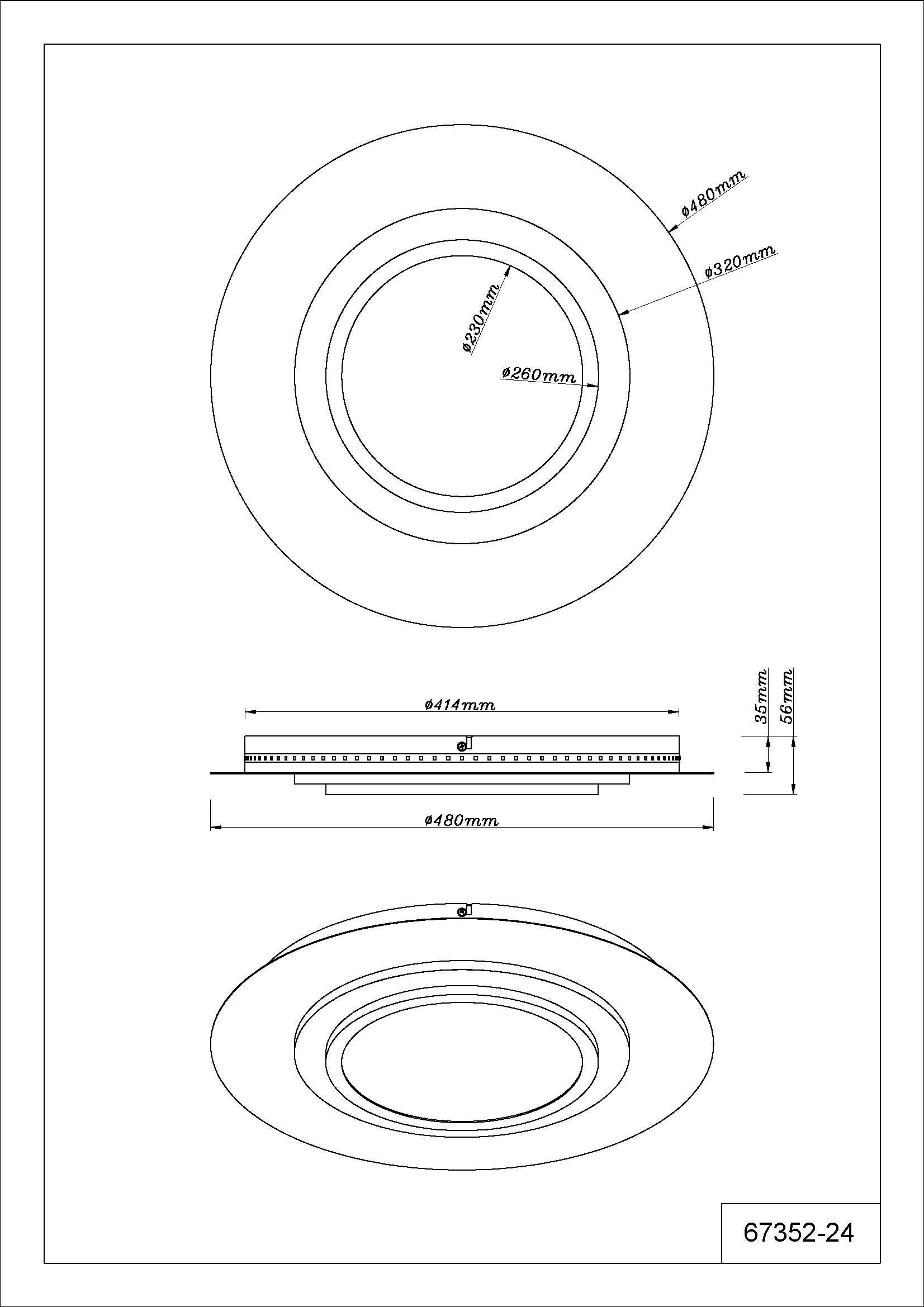 GLOBO LIGHTING Deckenleuchte »KORY« LED-Modul 1 Stk. Warmweiß Deckenlampe Wohnzimmer-Leuchte Schlafzimmer-Leuchte Flur Küche