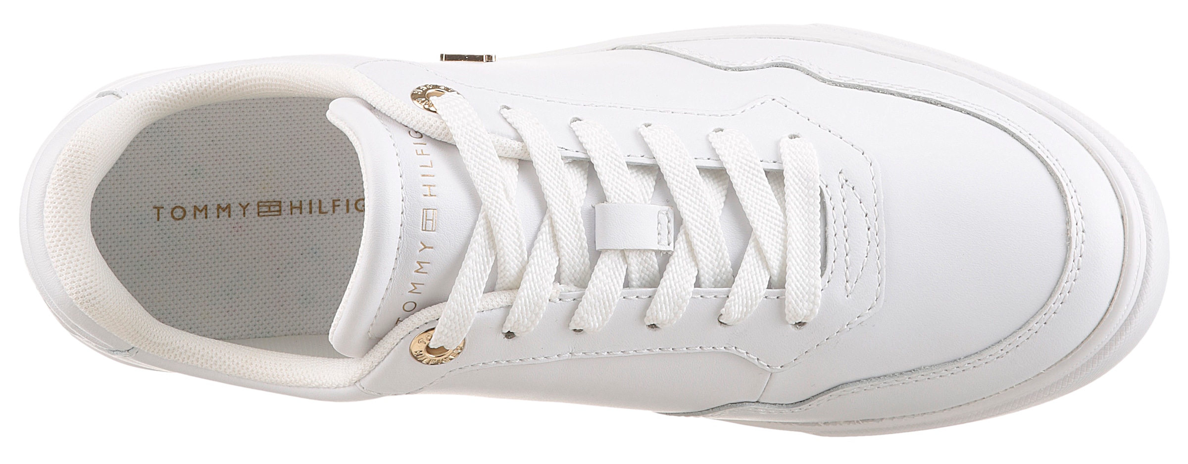 Tommy Hilfiger Plateausneaker »ESSENTIAL ELEVATED COURT SNEAKER«, Freizeitschuh, Halbschuh, Schnürer im Basket-Look