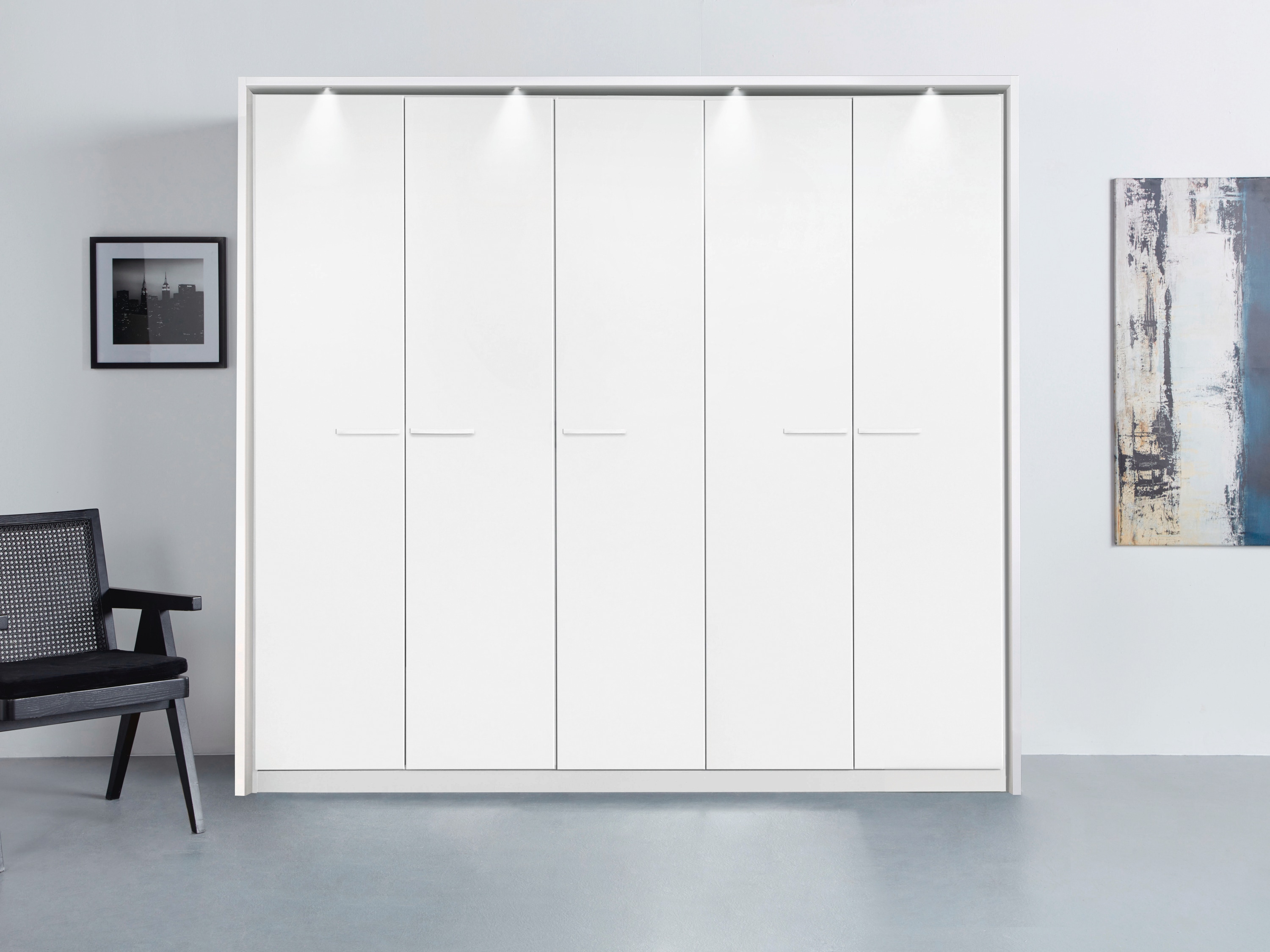 OTTO home "Mehrzweckschrank Aktenschrank Möbel Mietswohnung Schlafzimmer OTELI" erhältlich in Breiten 230/275 cm inkl. Innenschubladen und extra Böden, inkl. Passepartout optional mit Beleuchtung MADE IN GERMANY