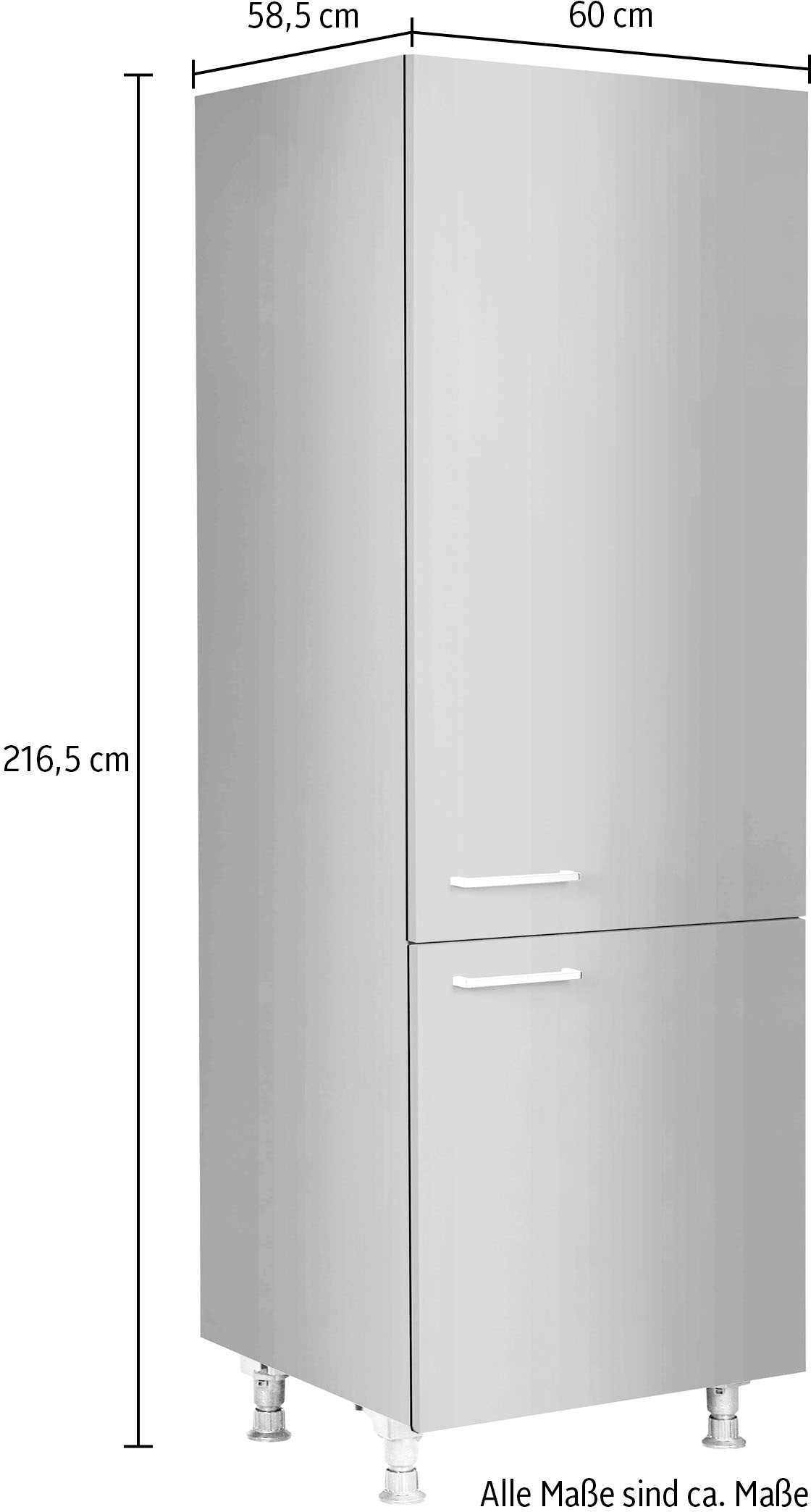 nobilia® Kühlumbauschrank »"Touch", mit zwei Türen und zusätzlichem Einlegeboden,«, vormontiert, Ausrichtung wählbar, Breite/Höhe: 60/216,6 cm